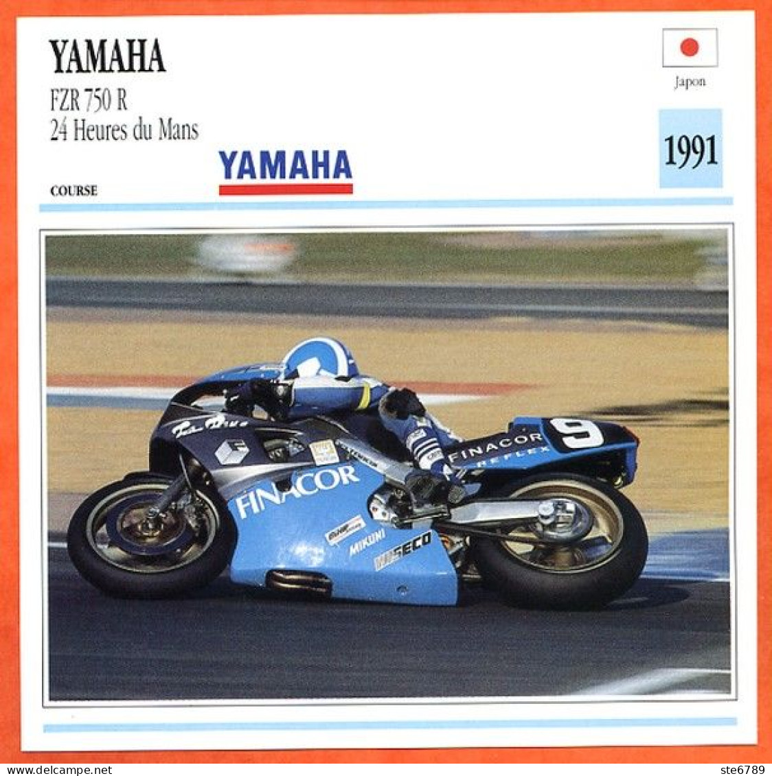 YAMAHA FZR 750 R 24 Heures Du Mans Fiche Technique Moto - Sport