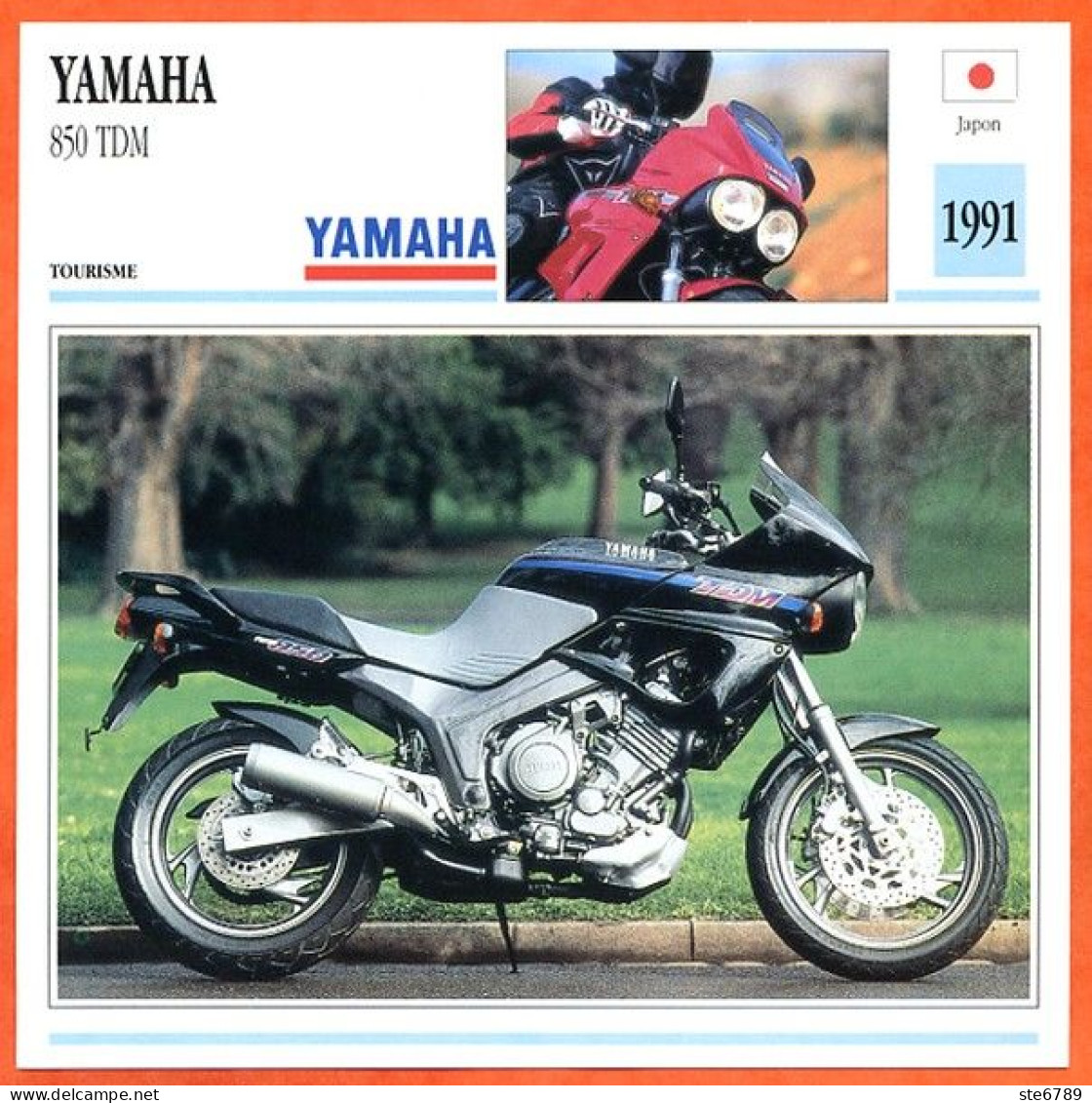 YAMAHA 850 TDM 1991 Japon Fiche Technique Moto - Sports