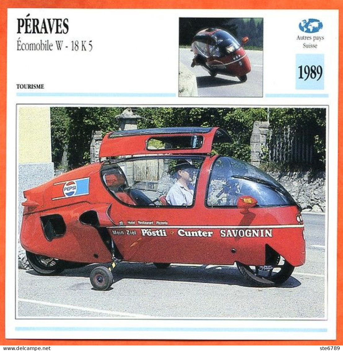 PERAVES Ecomobile W 18K5 Suisse Fiche Technique Moto - Sport