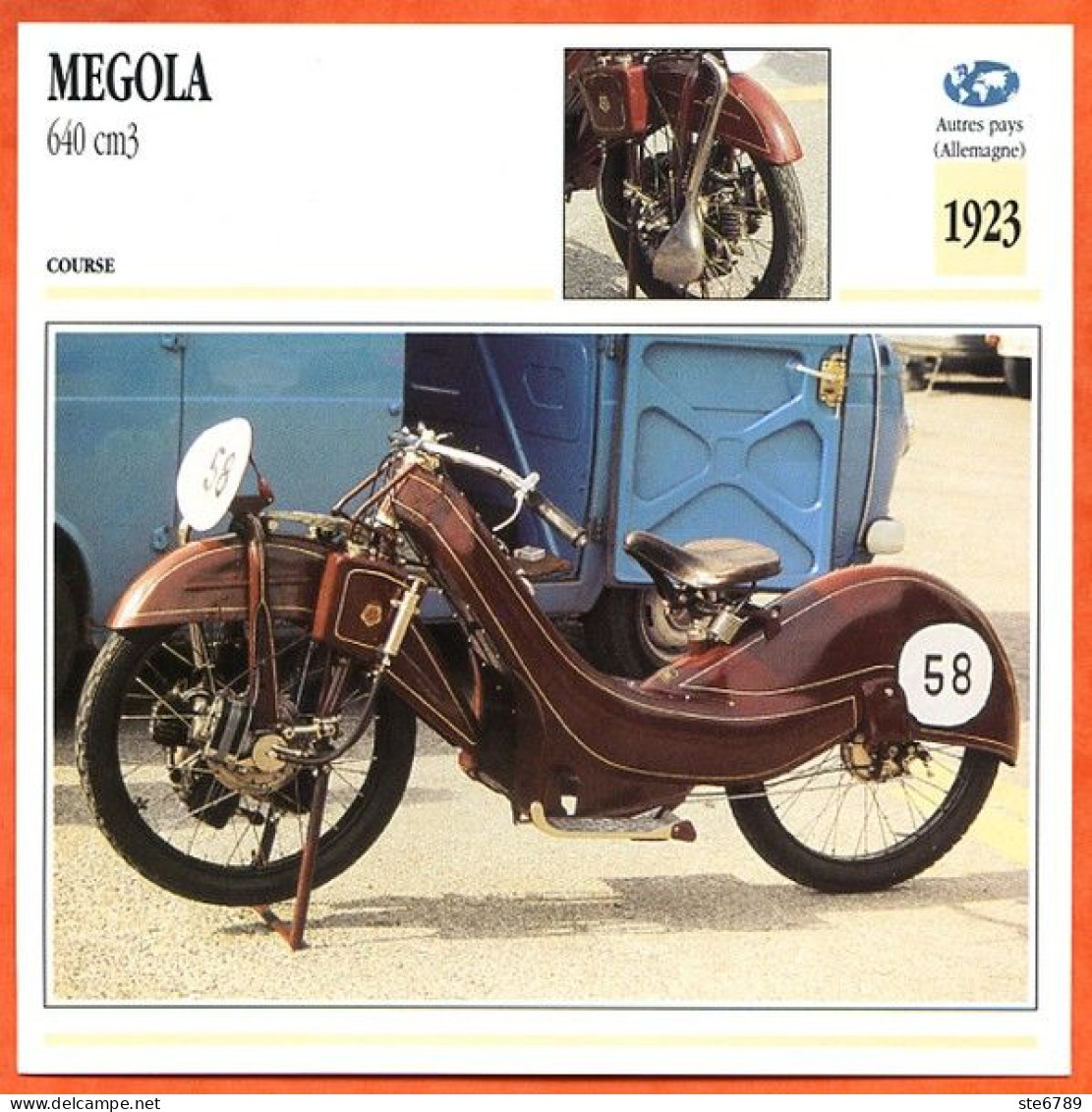 MEGOLA 640 1923 Allemagne Fiche Technique Moto - Sport