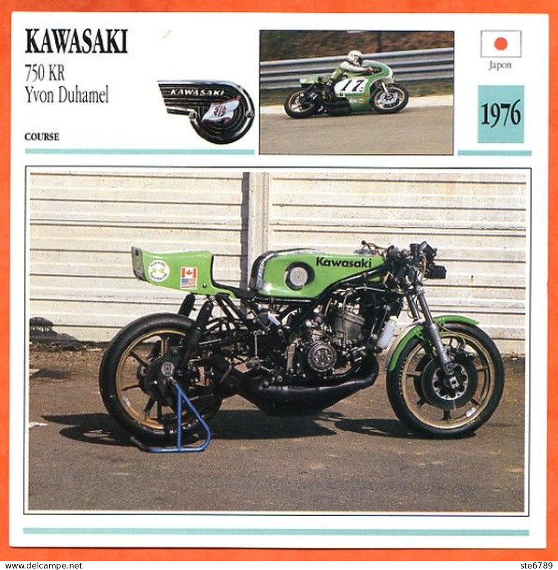 KAWASAKI 750 KR Duhamel  1976 Fiche Technique Moto - Sports