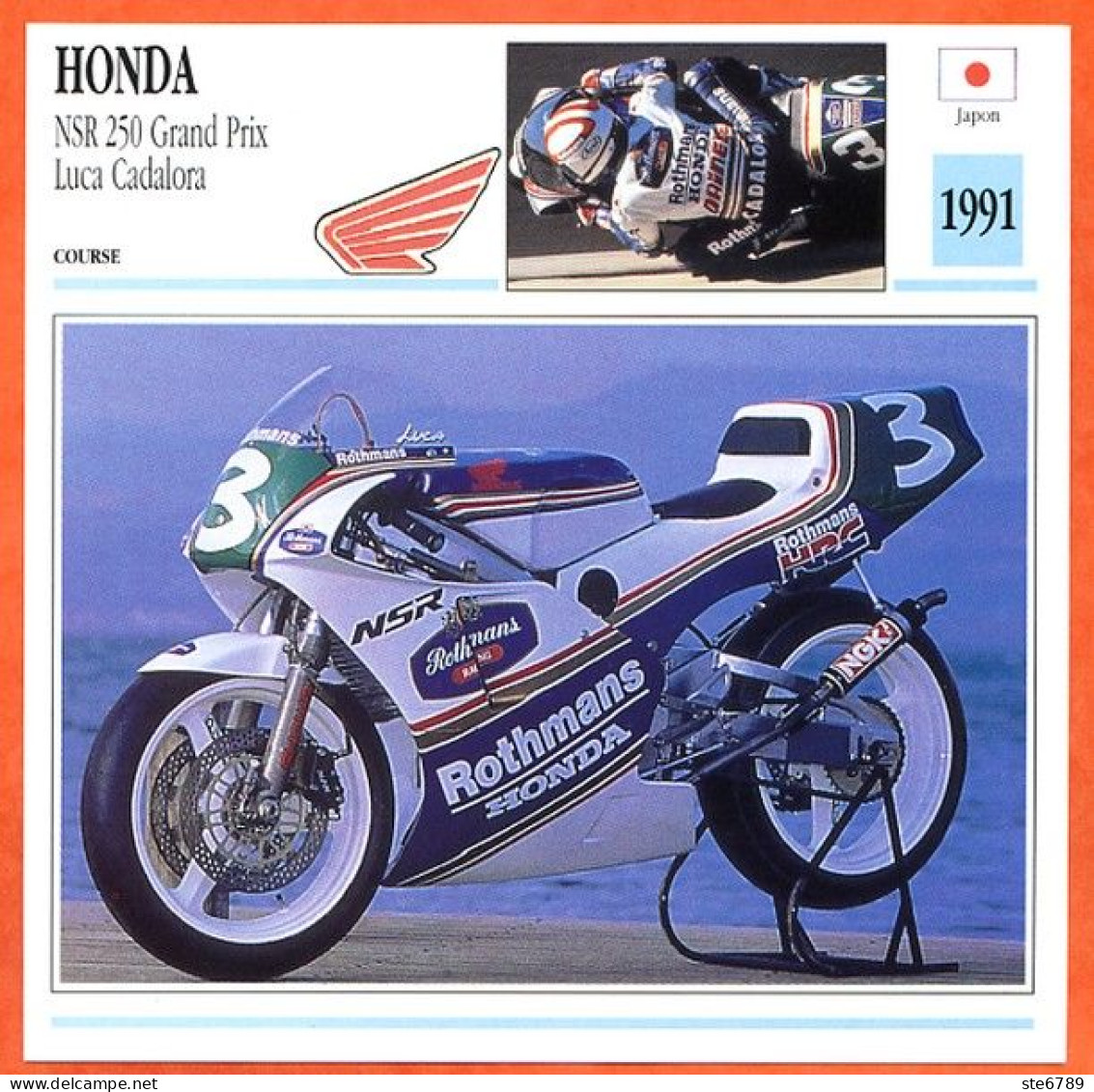 HONDA NSR 250 Cadalora 1991 Japon Fiche Technique Moto - Sports