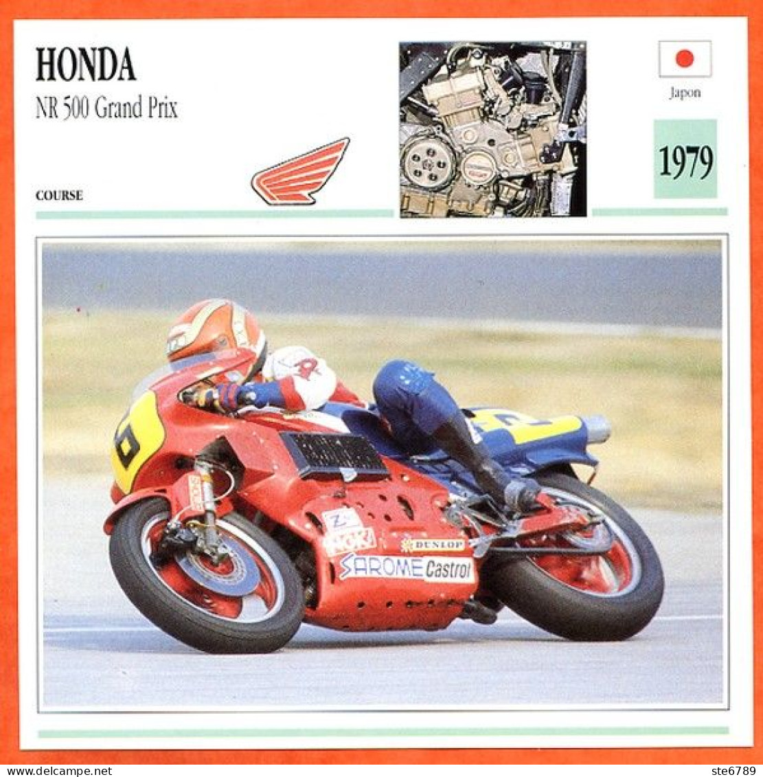 HONDA NR 500 Grand Prix 1979 Japon Fiche Technique Moto - Sports