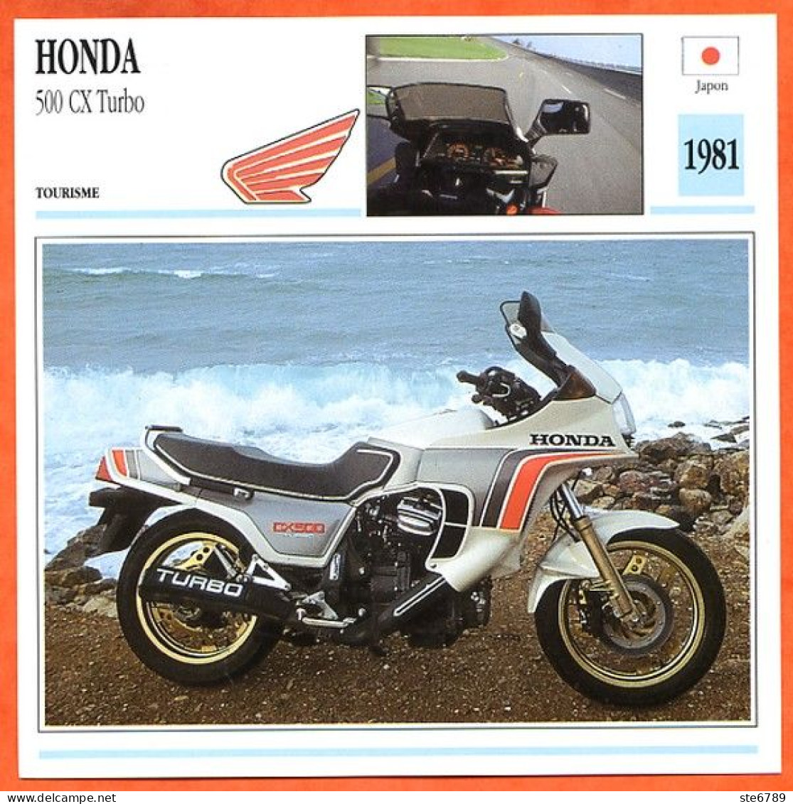 HONDA 500 CX Turbo 1981 Japon Fiche Technique Moto - Deportes