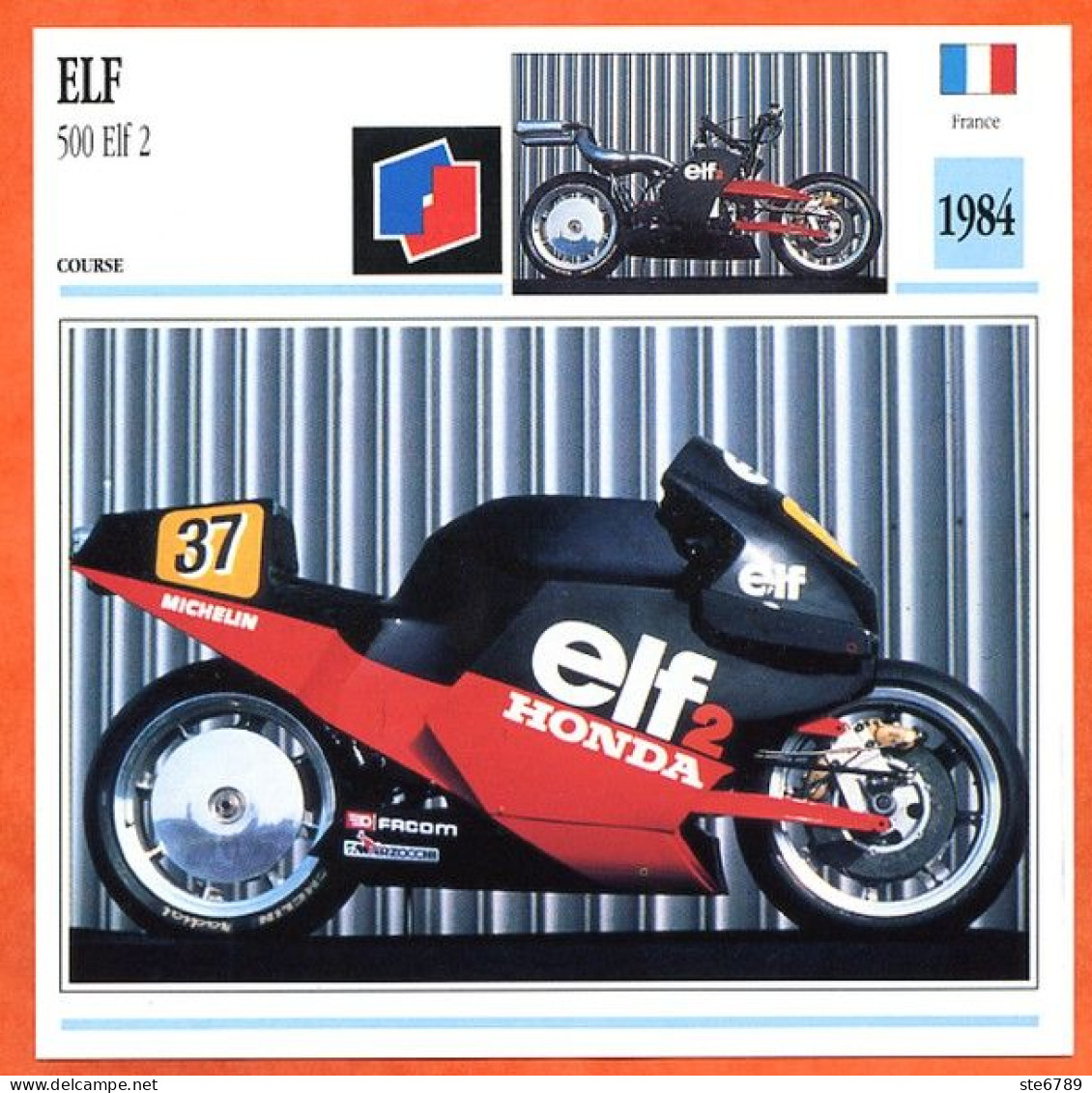 ELF 500 Elf 2 Course  1984 France Fiche Technique Moto - Sport