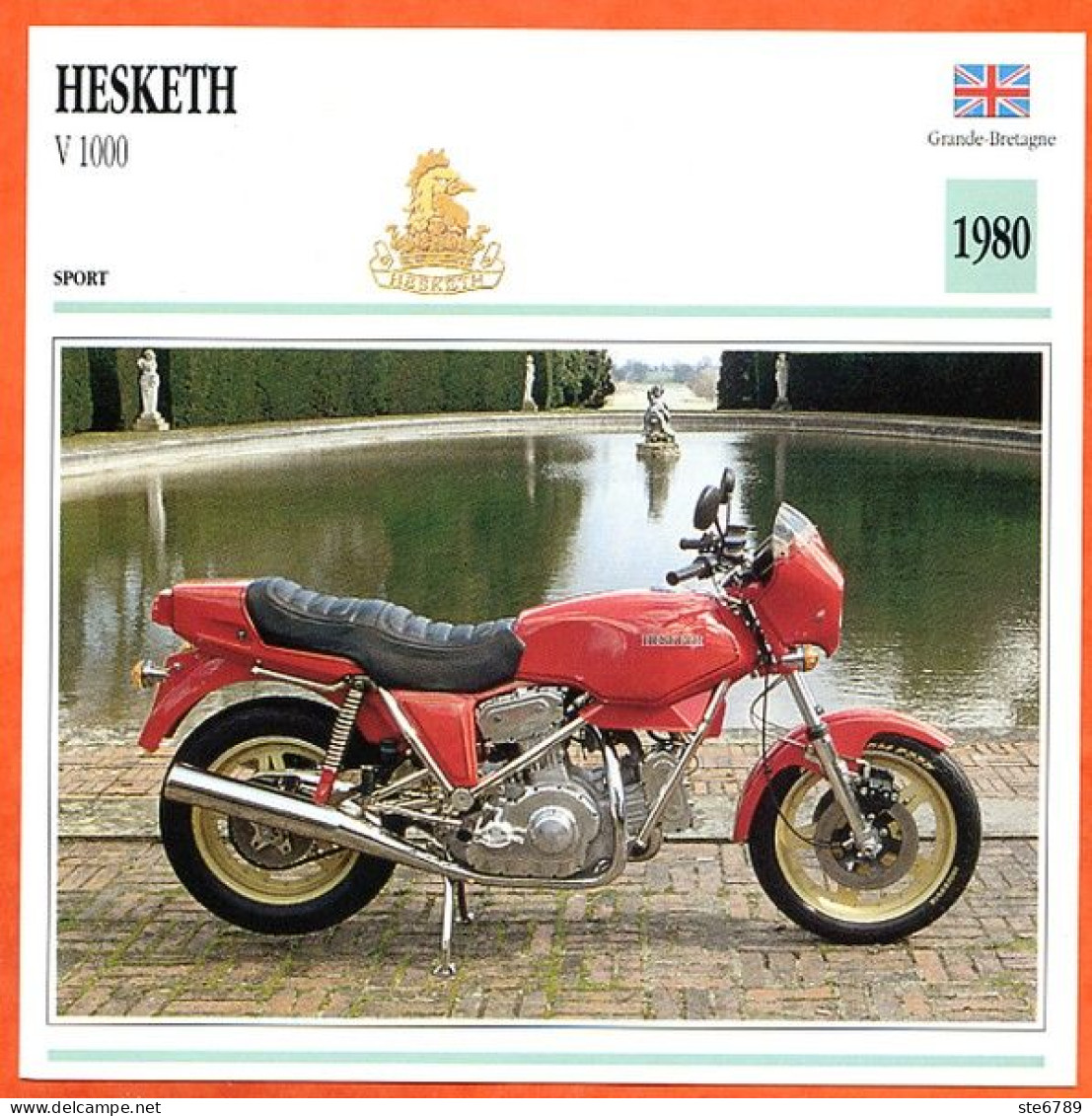 HESKETH V 1000  1980 UK Fiche Technique Moto - Deportes