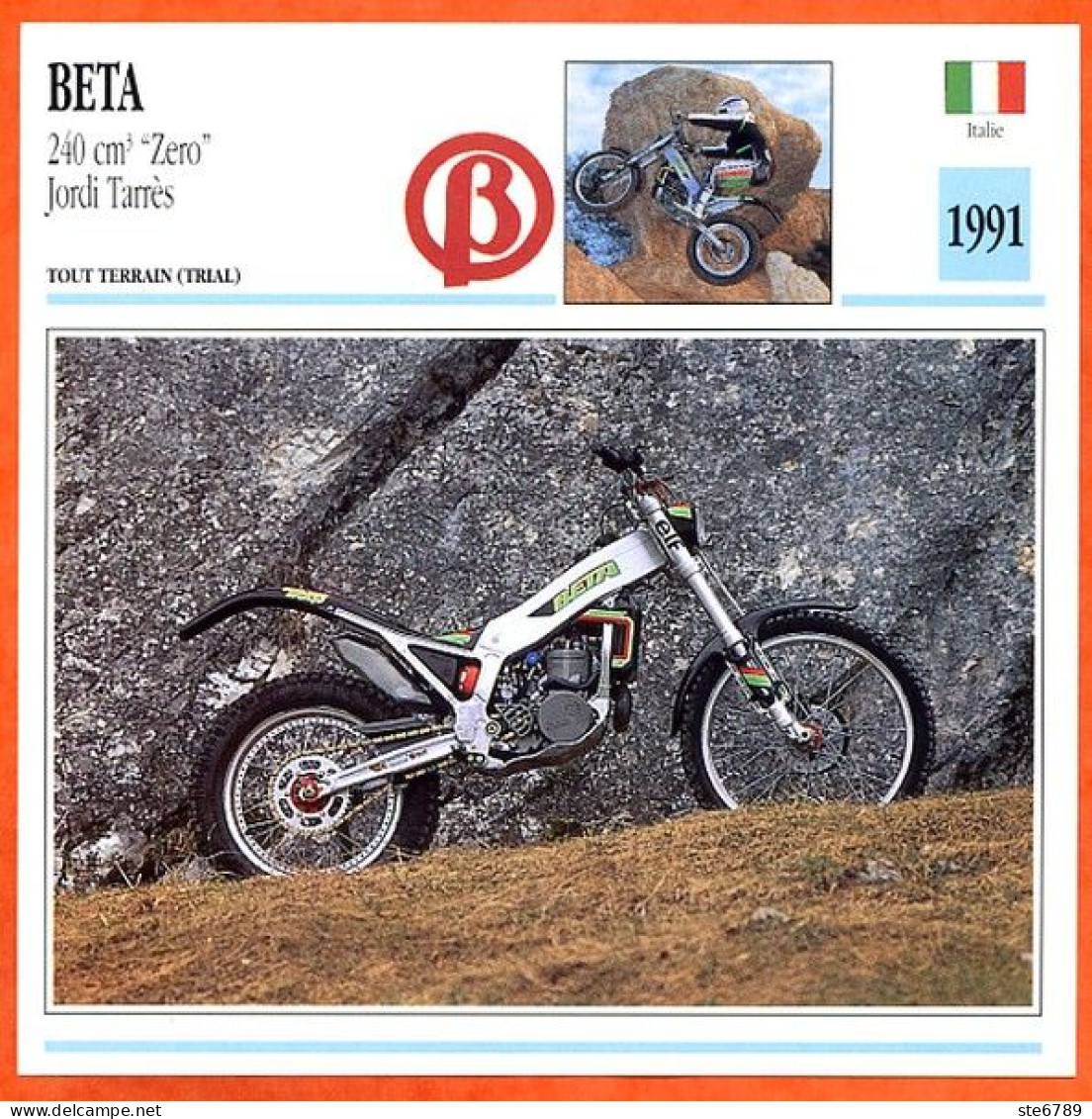 BETA 240 Zero Tarrès 1991 Italie Fiche Technique Moto - Sport