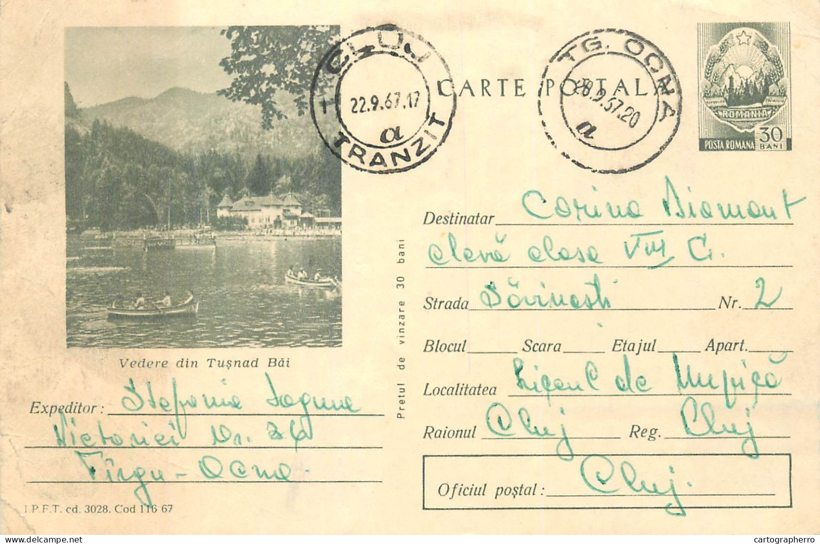 Postal Stationery Postcard Romania Tusnad Baths - Rumania