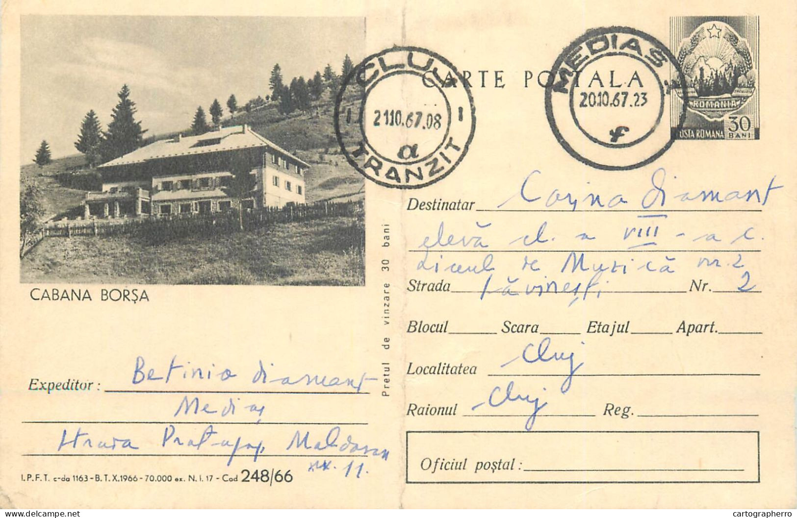 Postal Stationery Postcard Romania Borsa Chalet - Rumania