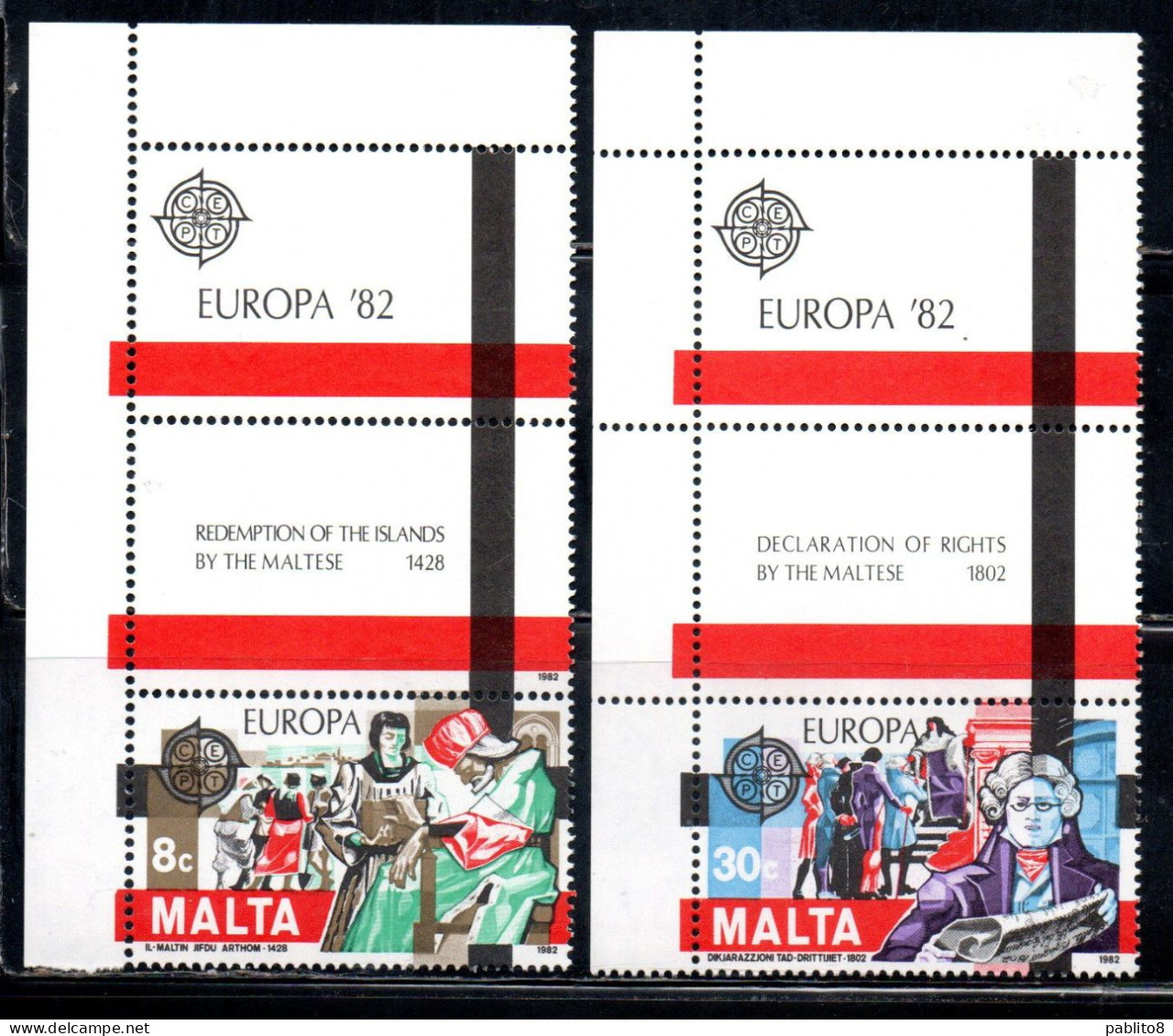 MALTA 1982 EUROPA CEPT UNITA COMPLETE SET SERIE COMPLETA MNH - Malte