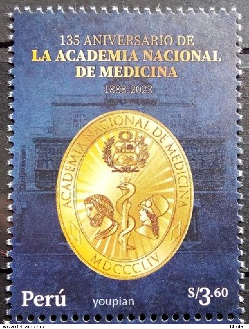 Peru 2023, 135 Years Of National Medicial Academy, MNH Single Stamp - Perú