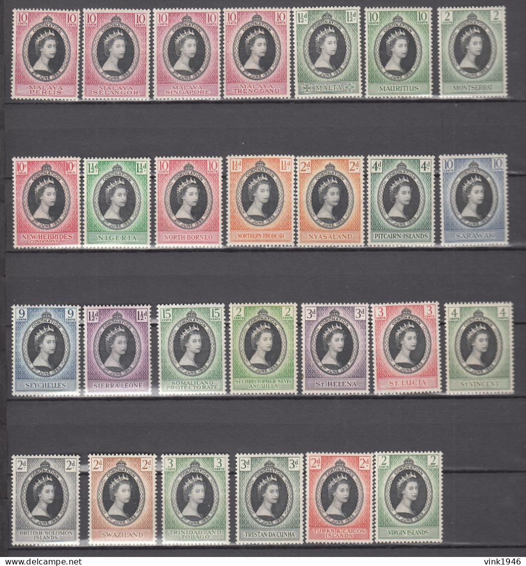 GB1953,95V Not Complete,Coronation Issue Omnibus, Most MNH,READ,(C979) - Familias Reales