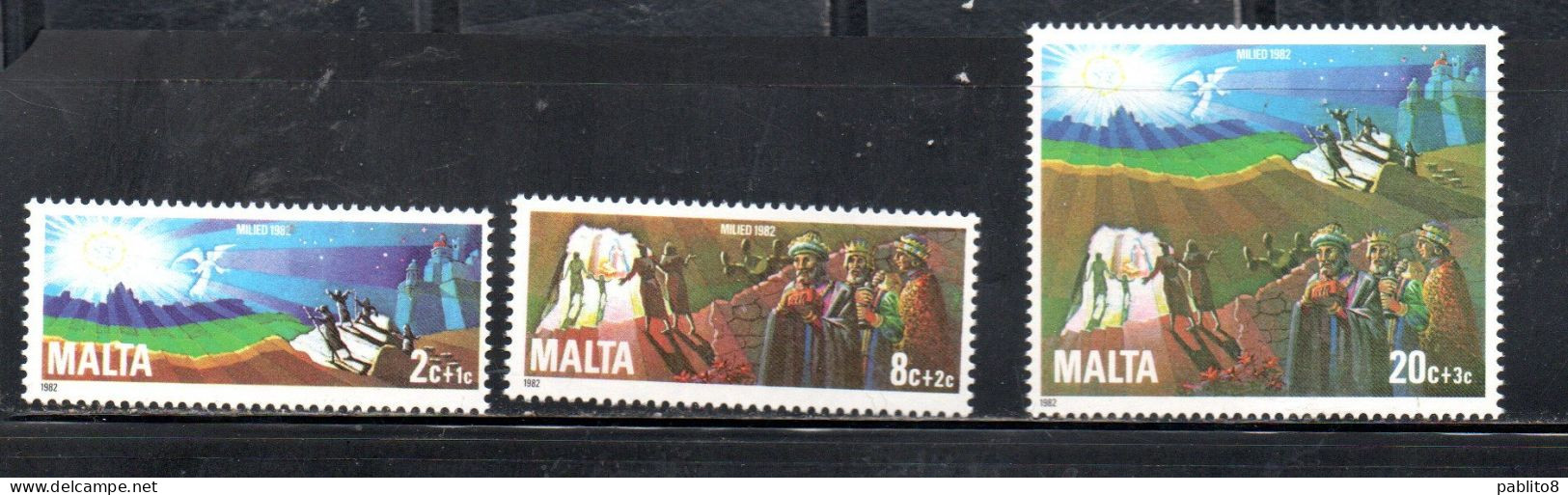 MALTA 1982 CHRISTMAS NATALE NOEL WEIHNACHTEN NAVIDAD NATAL COMPLETE SET SERIE COMPLETA MNH - Malte