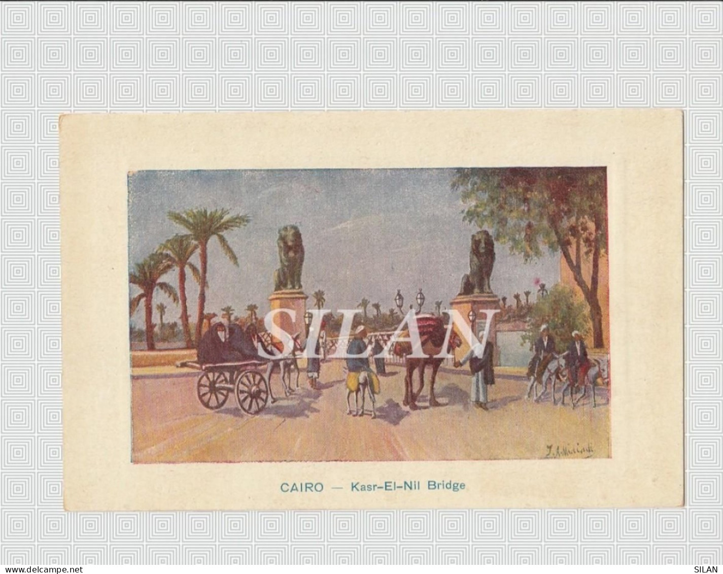 Postal Antigua De Egipto, El Cairo. Pirámides, Desierto, Río Nilo/Ancient Postcard From Egypt, Cairo. Pyramids, Desert, - Kairo