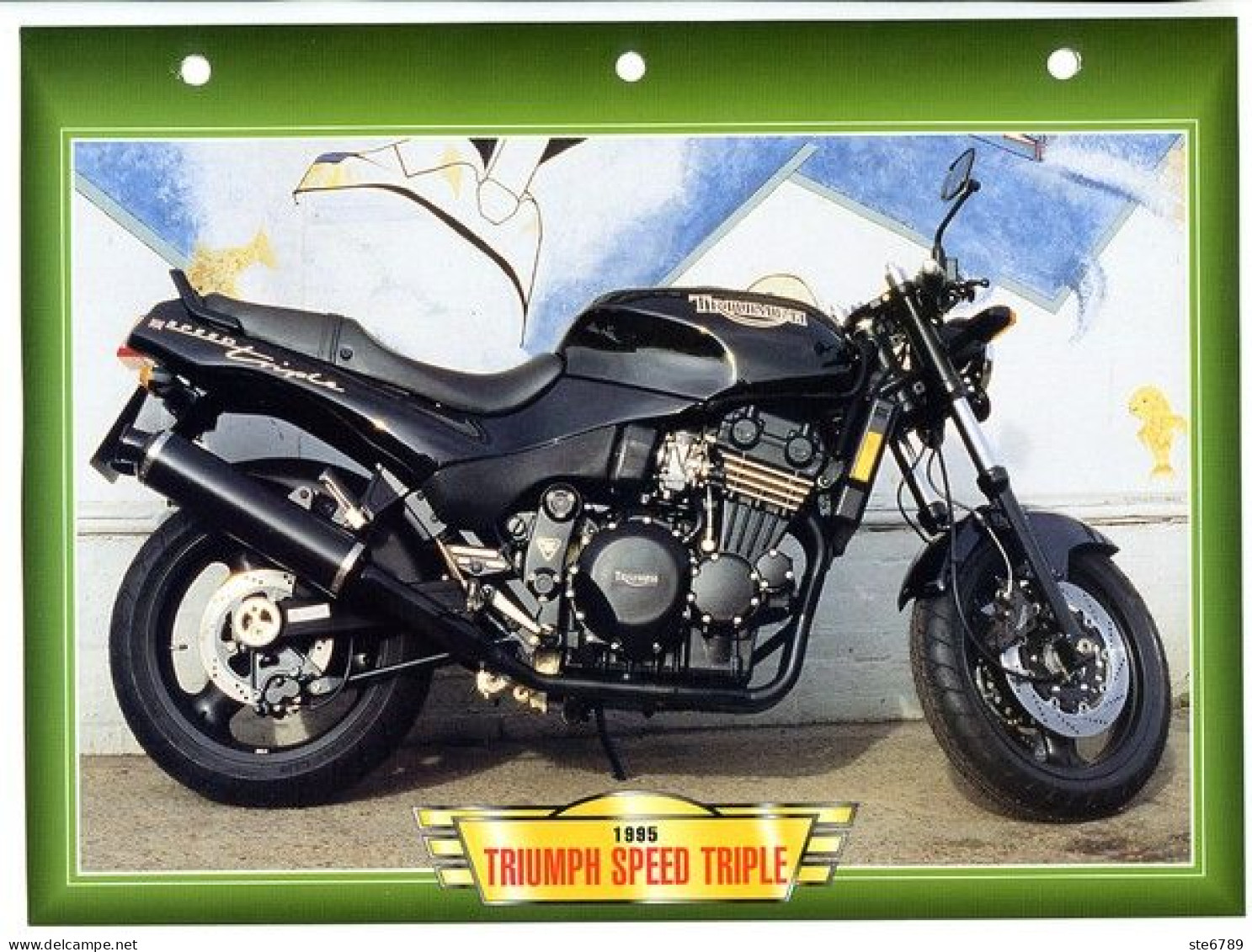 TRIUMPH SPEED TRIPLE 1995 Technique  Illustrée Documentée  Motos Roadster Fiche  Moto - Sports