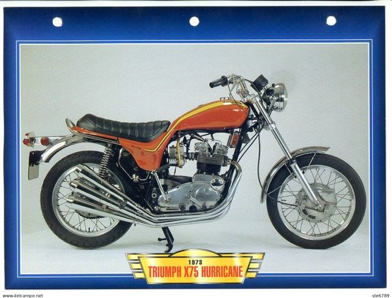 TRIUMPH X75 HURRICANE 1973   Technique Illustrée Documentée Motos De Légende Fiche  Moto - Sport