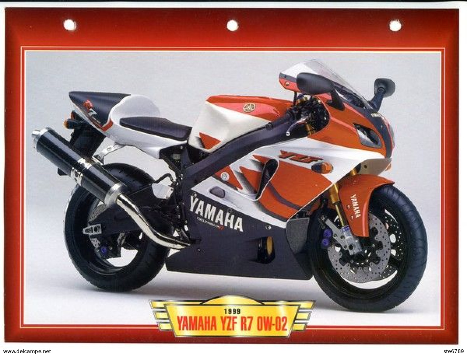 YAMAHA YZF R7 0W 02 1999   Technique  Illustrée Documentée  Motos Sportives Sport Fiche  Moto - Sports