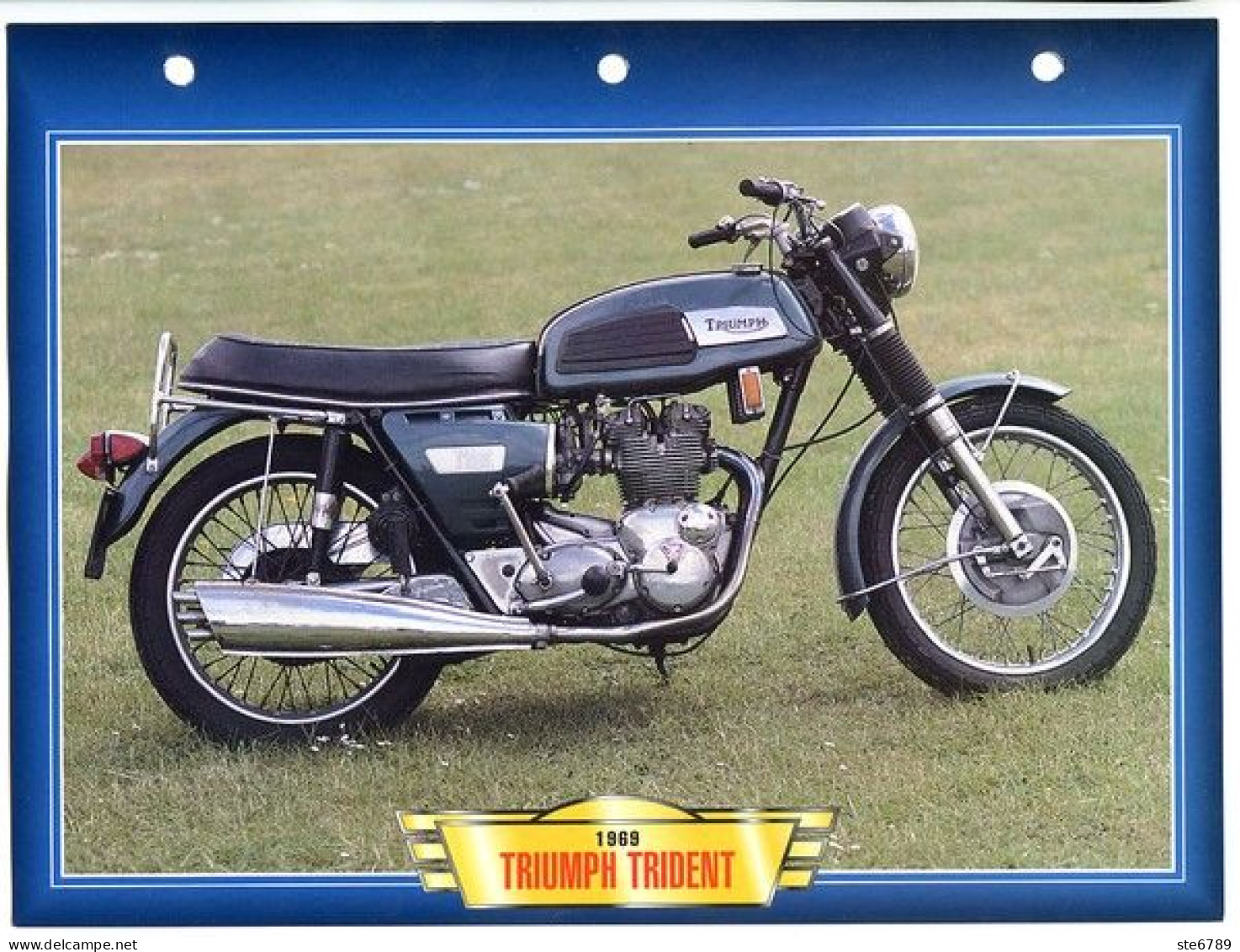 TRIUMPH TRIDENT  1969  Technique Illustrée Documentée Motos De Légende Fiche  Moto - Sports