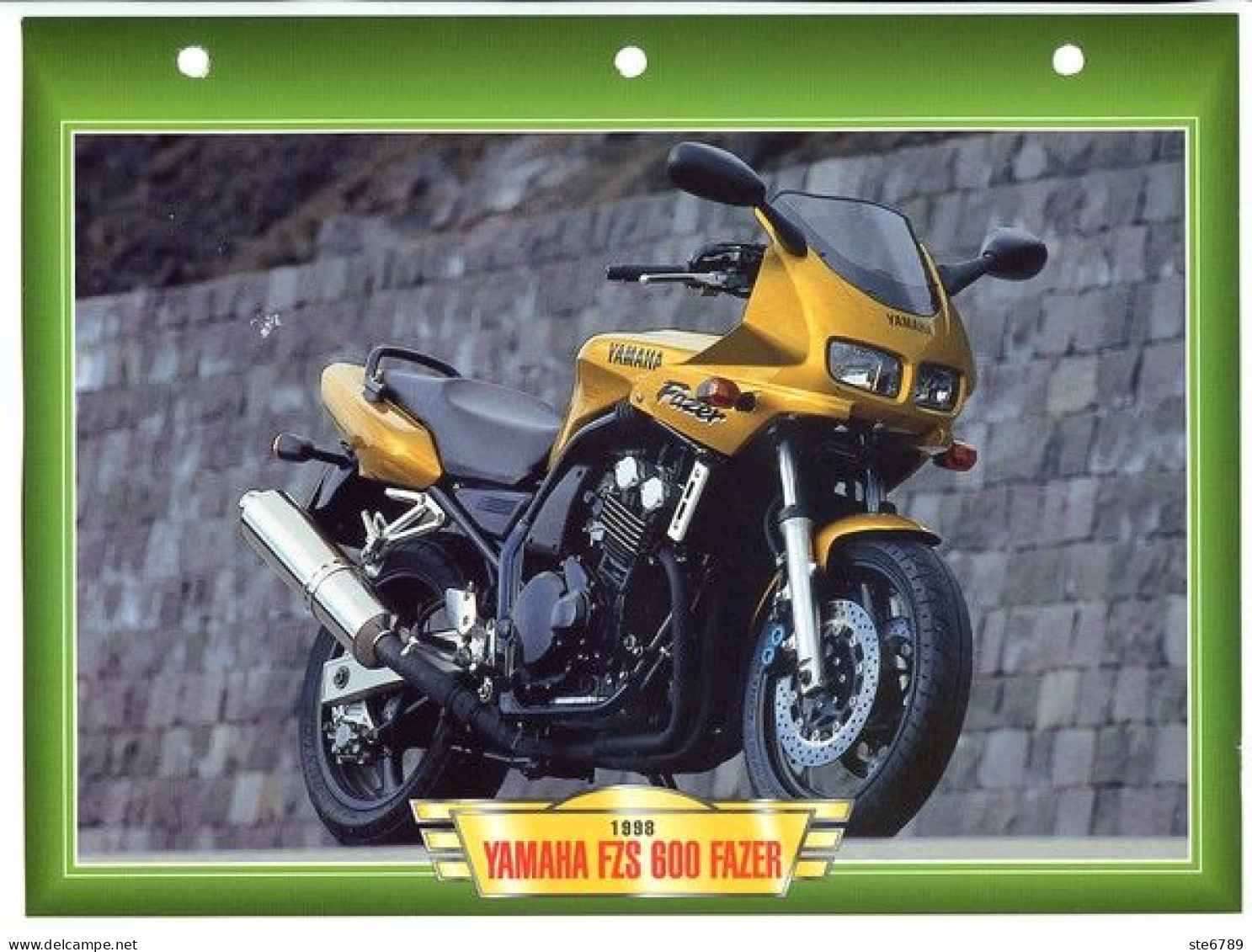 YAMAHA FZS 600 FAZER 1998  Technique  Illustrée Documentée  Motos Roadster Fiche  Moto - Sports