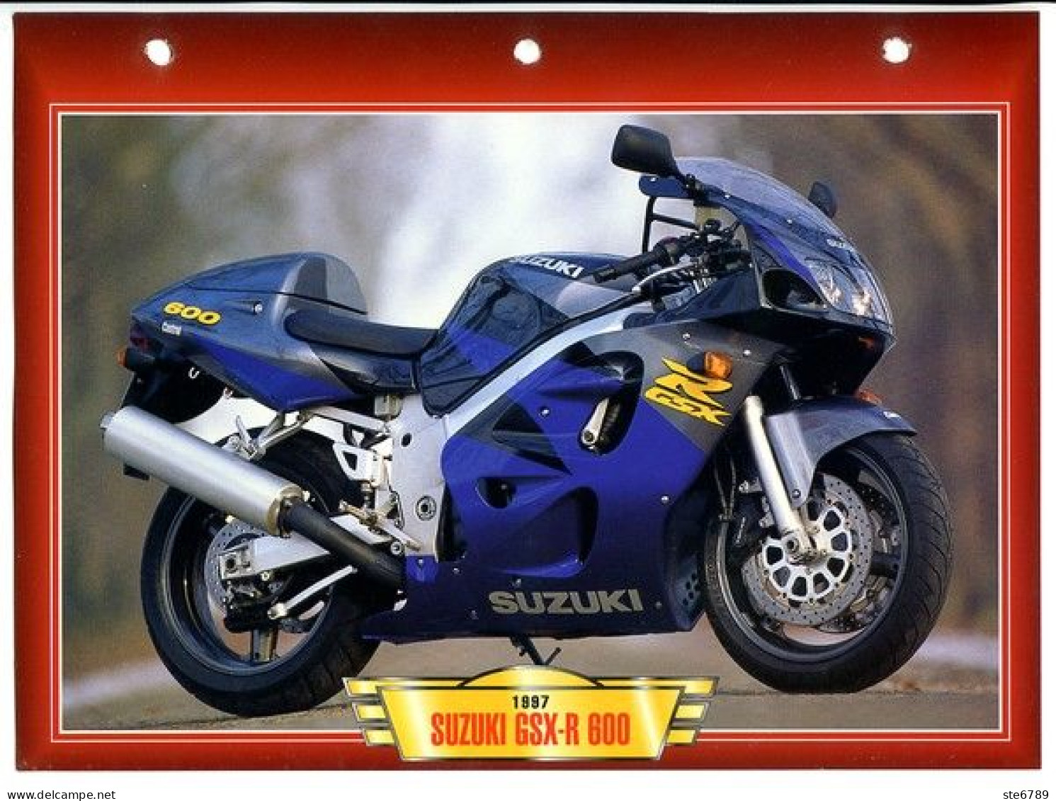 SUZUKI GSX R 600  1997  Technique  Illustrée Documentée  Motos Sportives Sport Fiche  Moto - Deportes