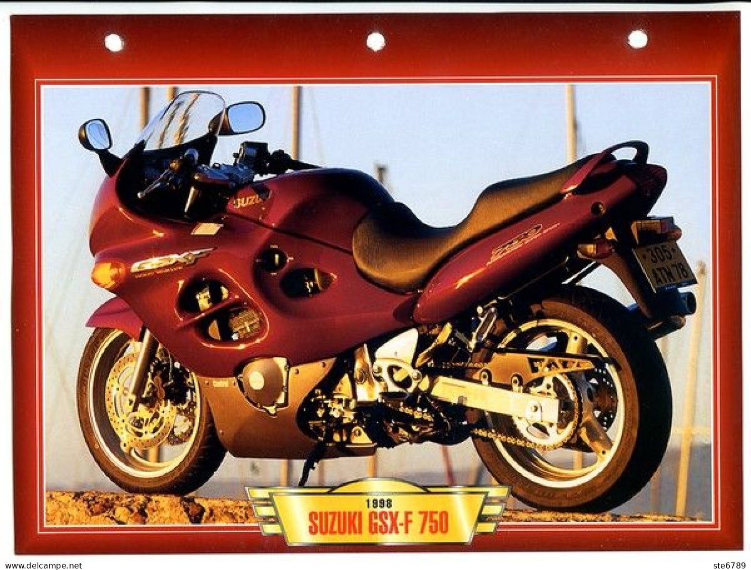 SUZUKI GSX F 750   1998  Technique  Illustrée Documentée  Motos Sportives Sport Fiche  Moto - Deportes