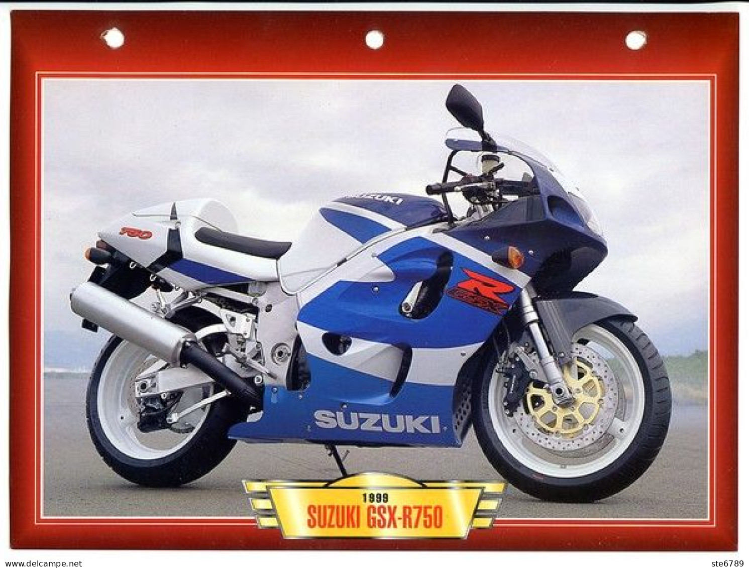 SUZUKI GSX R750  1999   Technique  Illustrée Documentée  Motos Sportives Sport Fiche  Moto - Sport