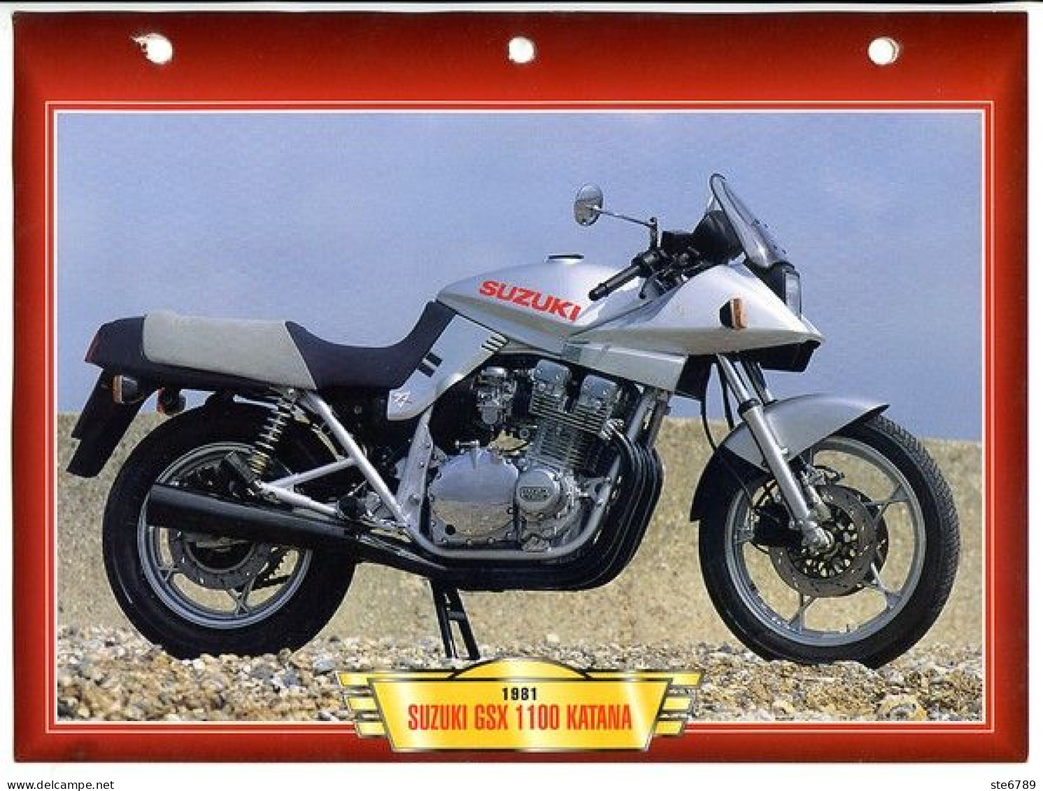 SUZUKI GSX 1100 KATANA 1981   Technique  Illustrée Documentée  Motos Sportives Sport Fiche  Moto - Sport