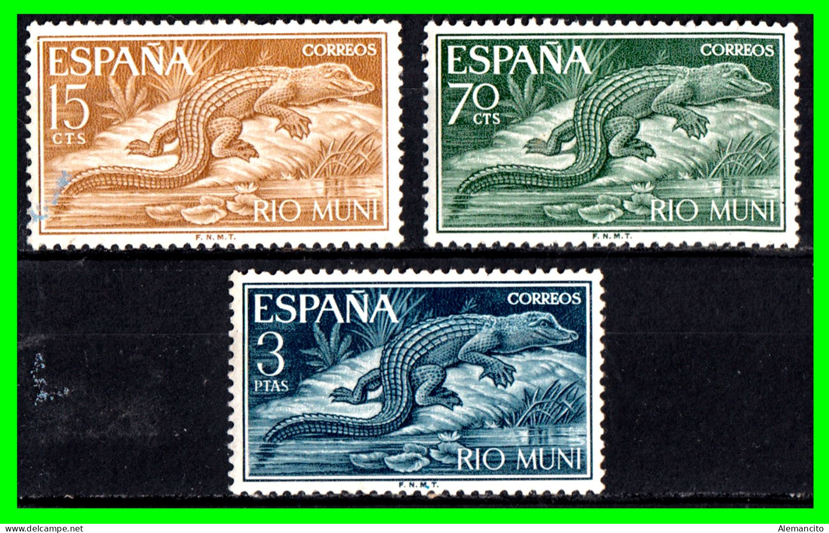 ESPAÑA  COLONIAS ESPAÑOLAS ( RIO MUNI - AFRICA ) 3 SELLOS DE SERIE AÑO 1964 FAUNA ECUATORIAL- - Rio Muni