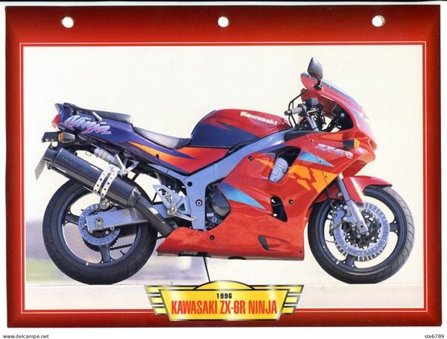 KAWASAKI ZX 6R NINJA 1996  Technique  Illustrée Documentée  Motos Sportives Sport Fiche  Moto - Sport