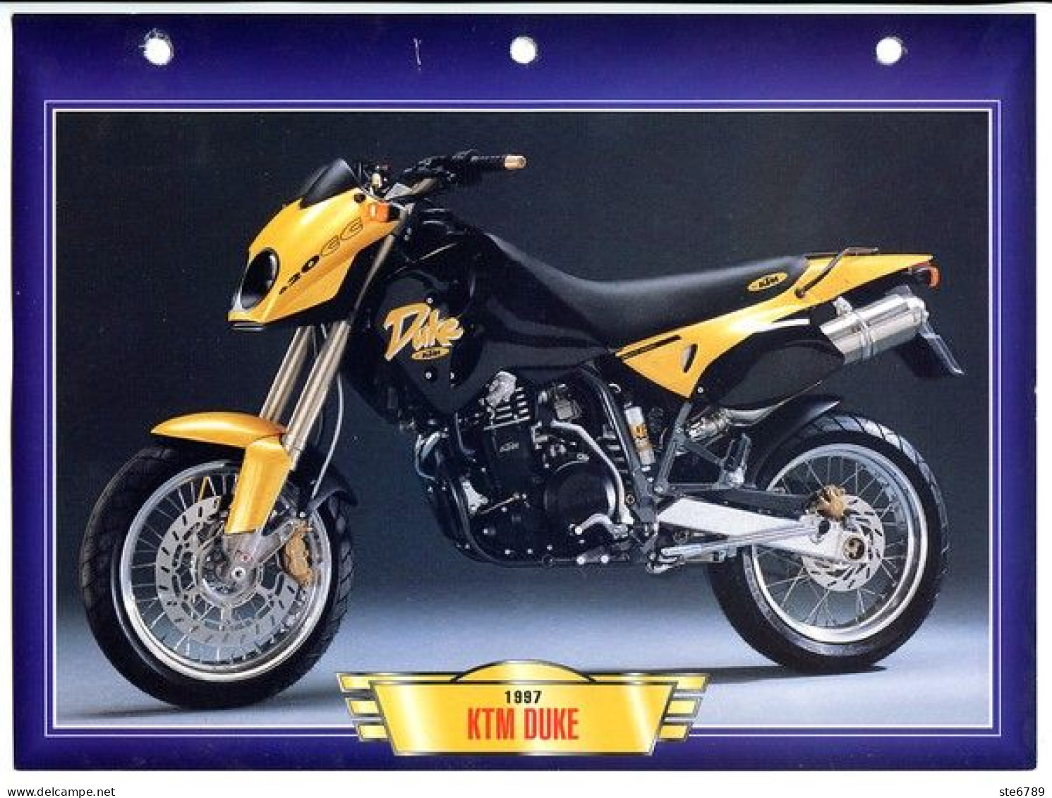 KTM DUKE 1997  Technique  Illustrée Documentée  Motos Tout Terrain Sport Fiche  Moto - Sport