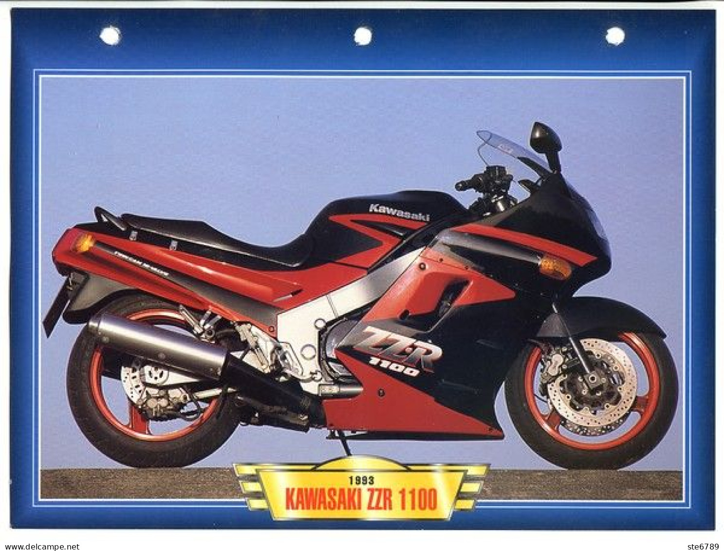 KAWASAKI ZZR 1100 1993  Technique Illustrée Documentée Motos De Légende Fiche  Moto - Sport