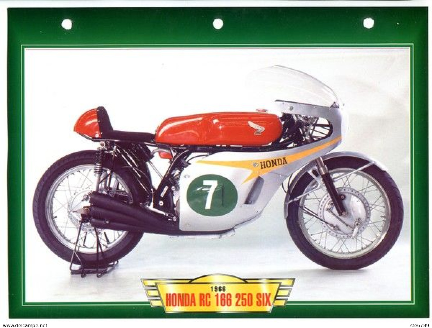 HONDA RC 166 250 SIX 1966  Technique  Illustrée Documentée  Motos De Course Fiche  Moto - Sports