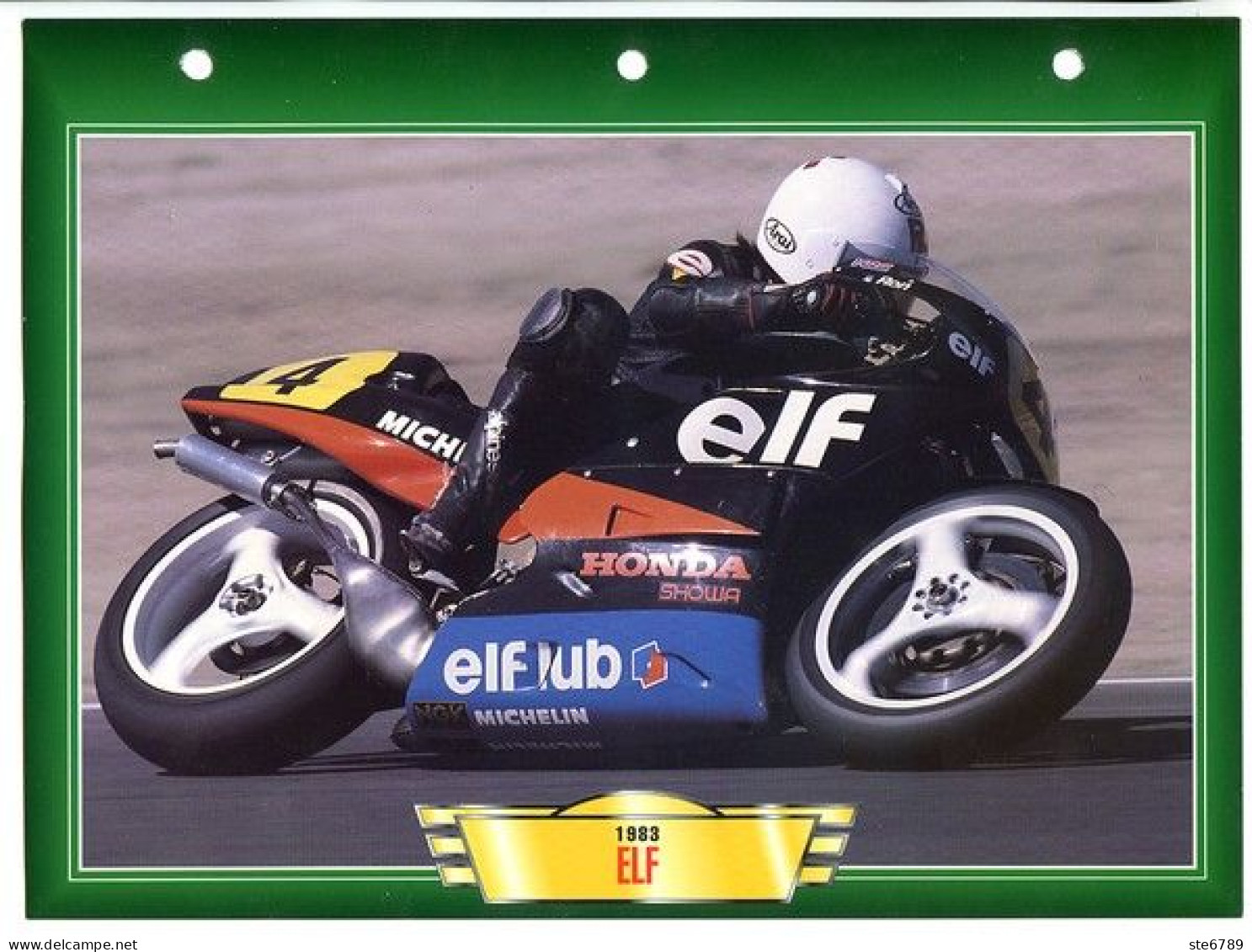 ELF 1983  Technique  Illustrée Documentée  Motos De Course Fiche  Moto - Deportes