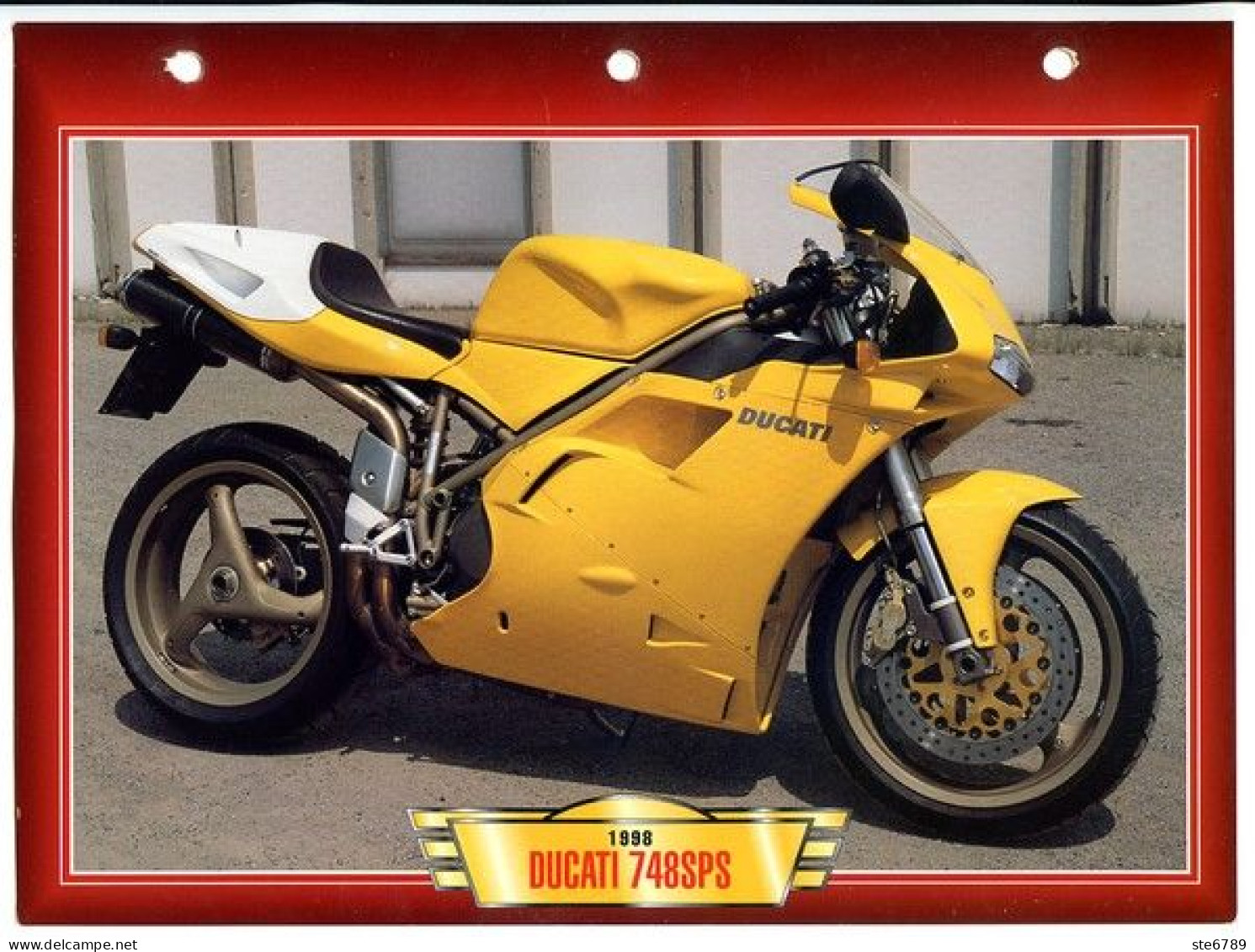 DUCATI 748SPS 1998  Technique  Illustrée Documentée  Motos Sportives Sport Fiche  Moto - Sports