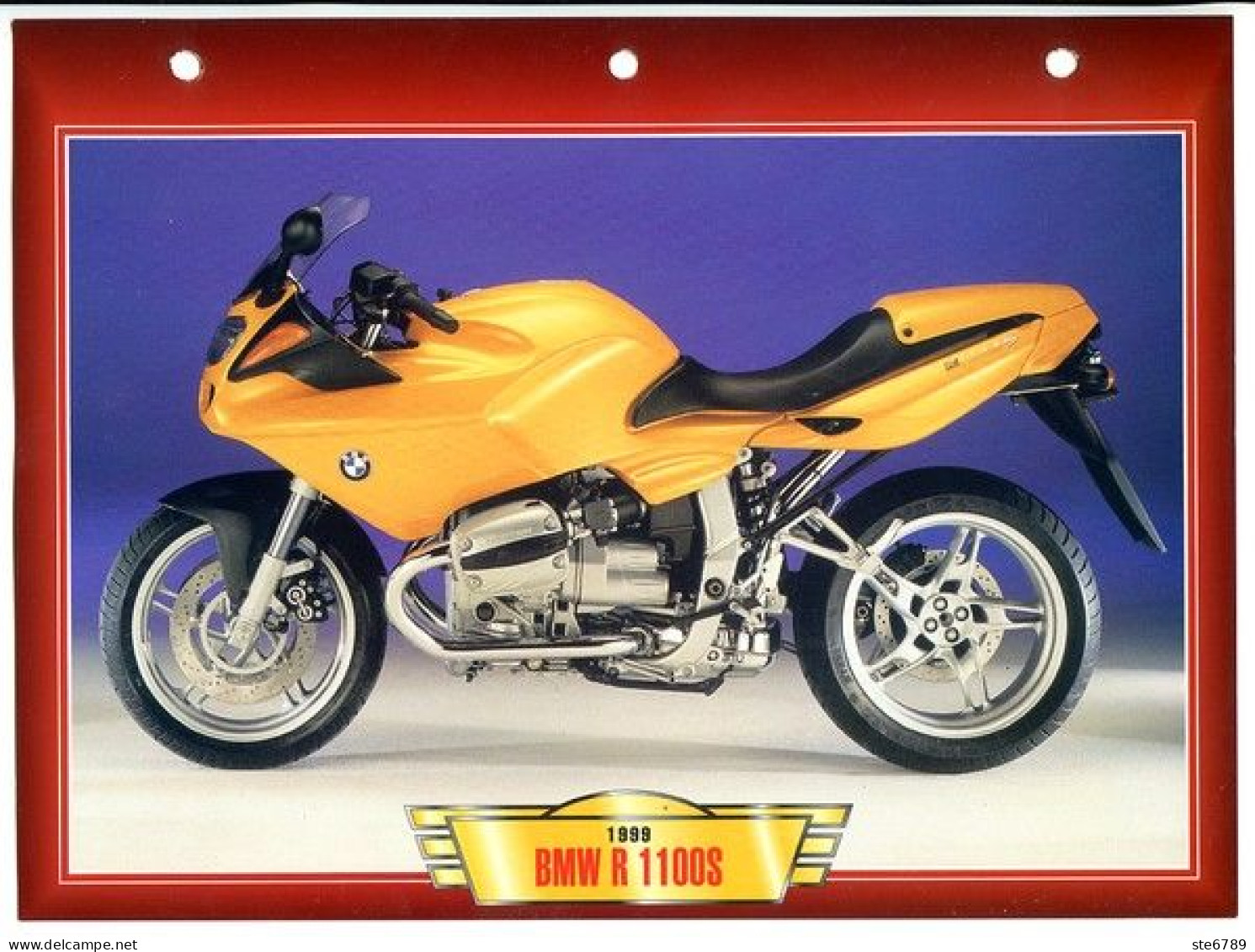 BMW R 1100S  1999   Technique  Illustrée Documentée  Motos Sportives Sport Fiche  Moto - Deportes