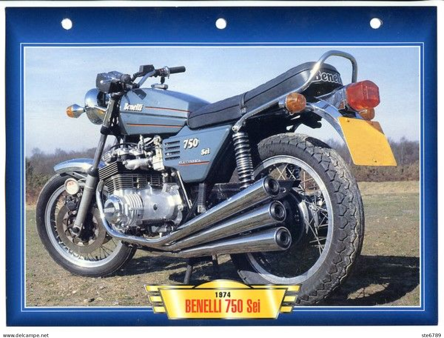 BENELLI 750 Sei  1974   Technique Illustrée Documentée Motos De Légende Fiche  Moto - Sports