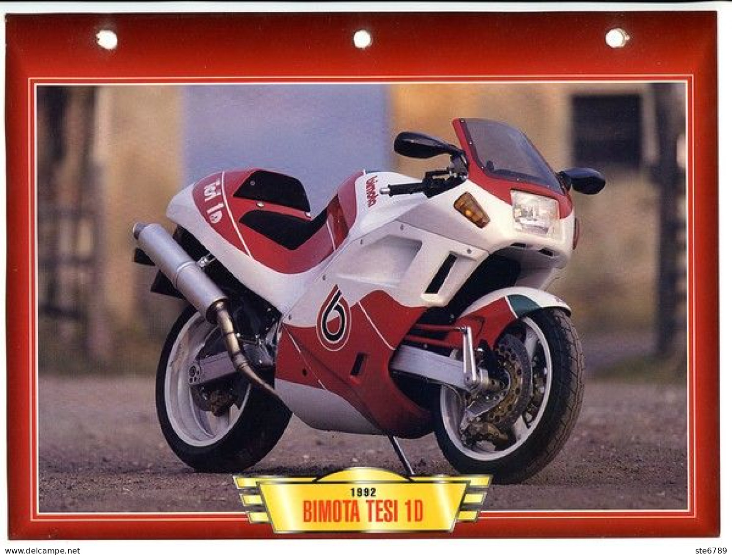 BIMOTA TESI 1D 1992  Technique  Illustrée Documentée  Motos Sportives Sport Fiche  Moto - Sports