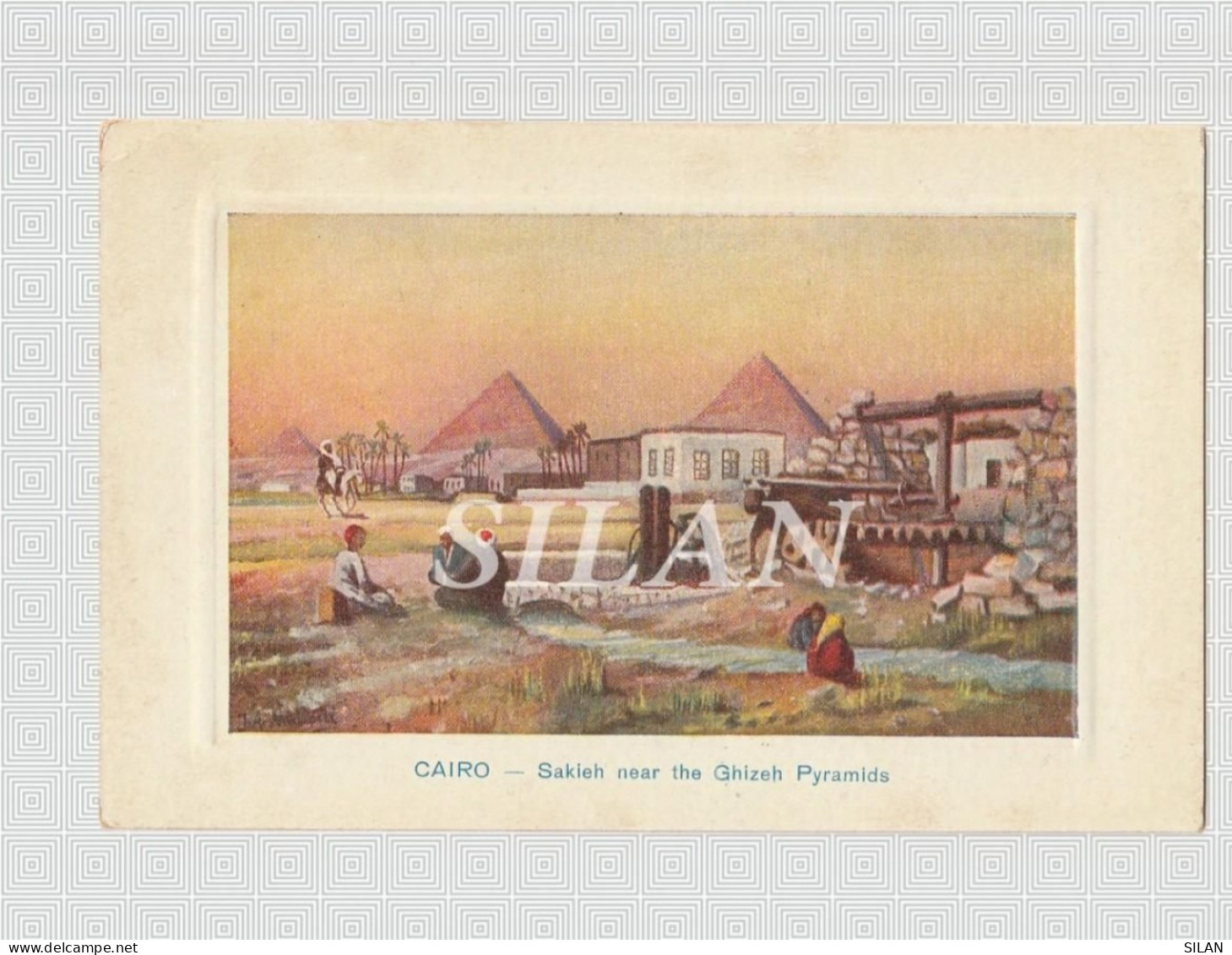 Postal Antigua De Egipto, El Cairo. Pirámides, Desierto, Río Nilo/Ancient Postcard From Egypt, Cairo. Pyramids, Desert, - Kairo