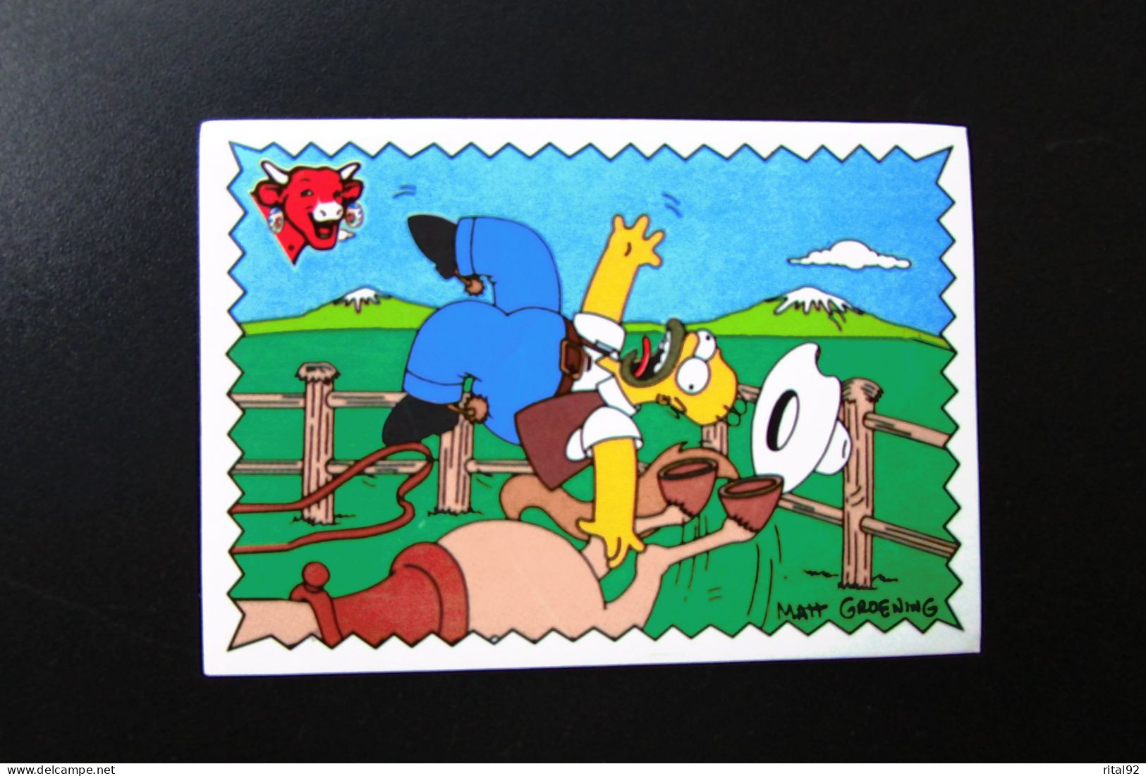 Autocollant "LA VACHE QUI RIT" Série : "LES SIMPSON En Amérique" - Stickers