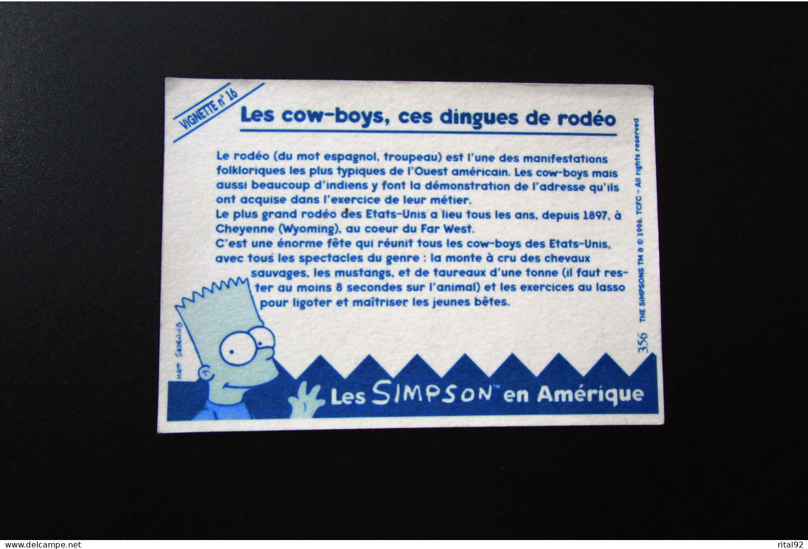 Autocollant "LA VACHE QUI RIT" Série : "LES SIMPSON En Amérique" - Aufkleber