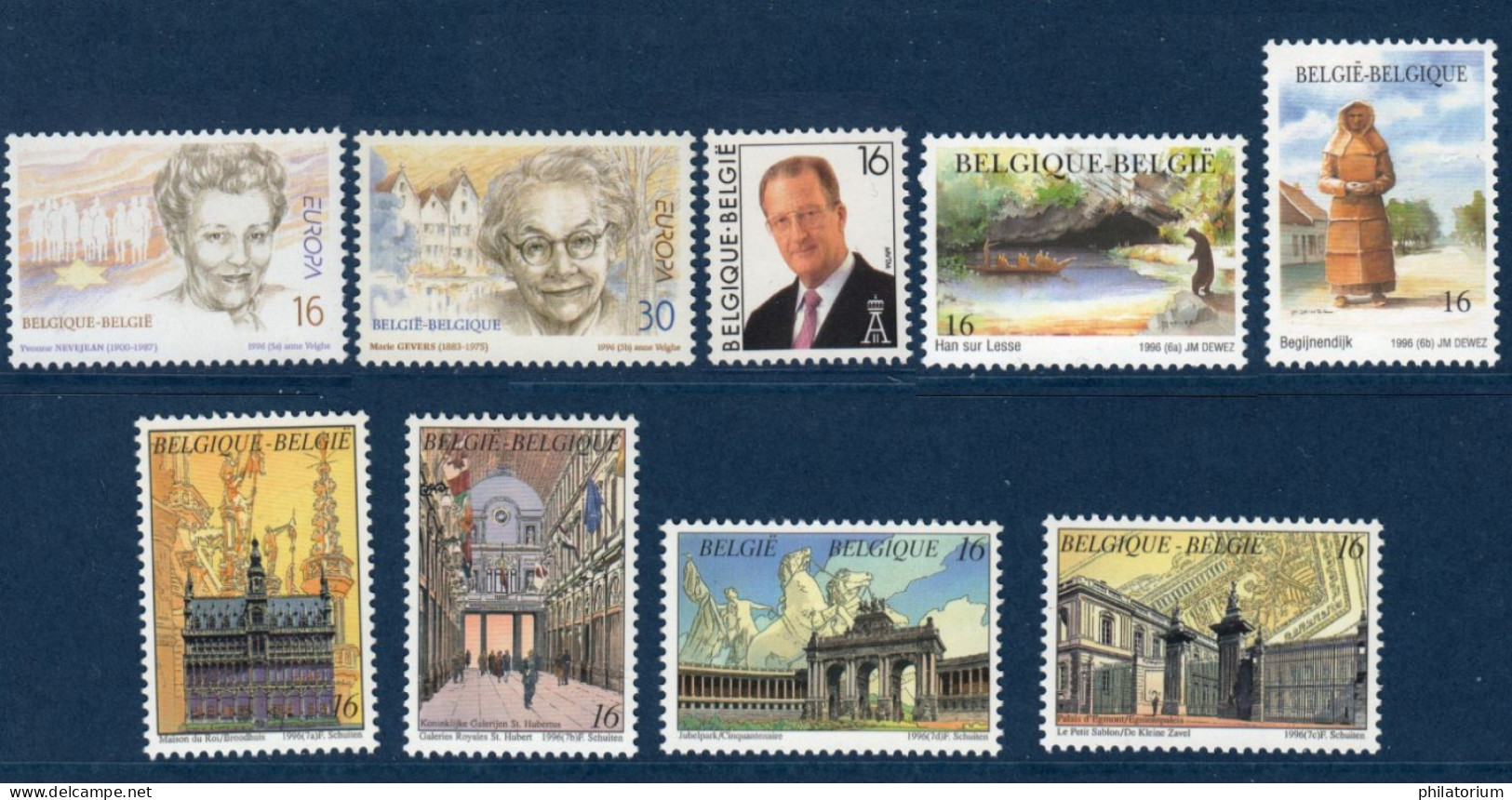 Belgique België, **, Yv 2637 à 2645; Mi 2688 à 2697, SG 3301 à 3333, - Unused Stamps