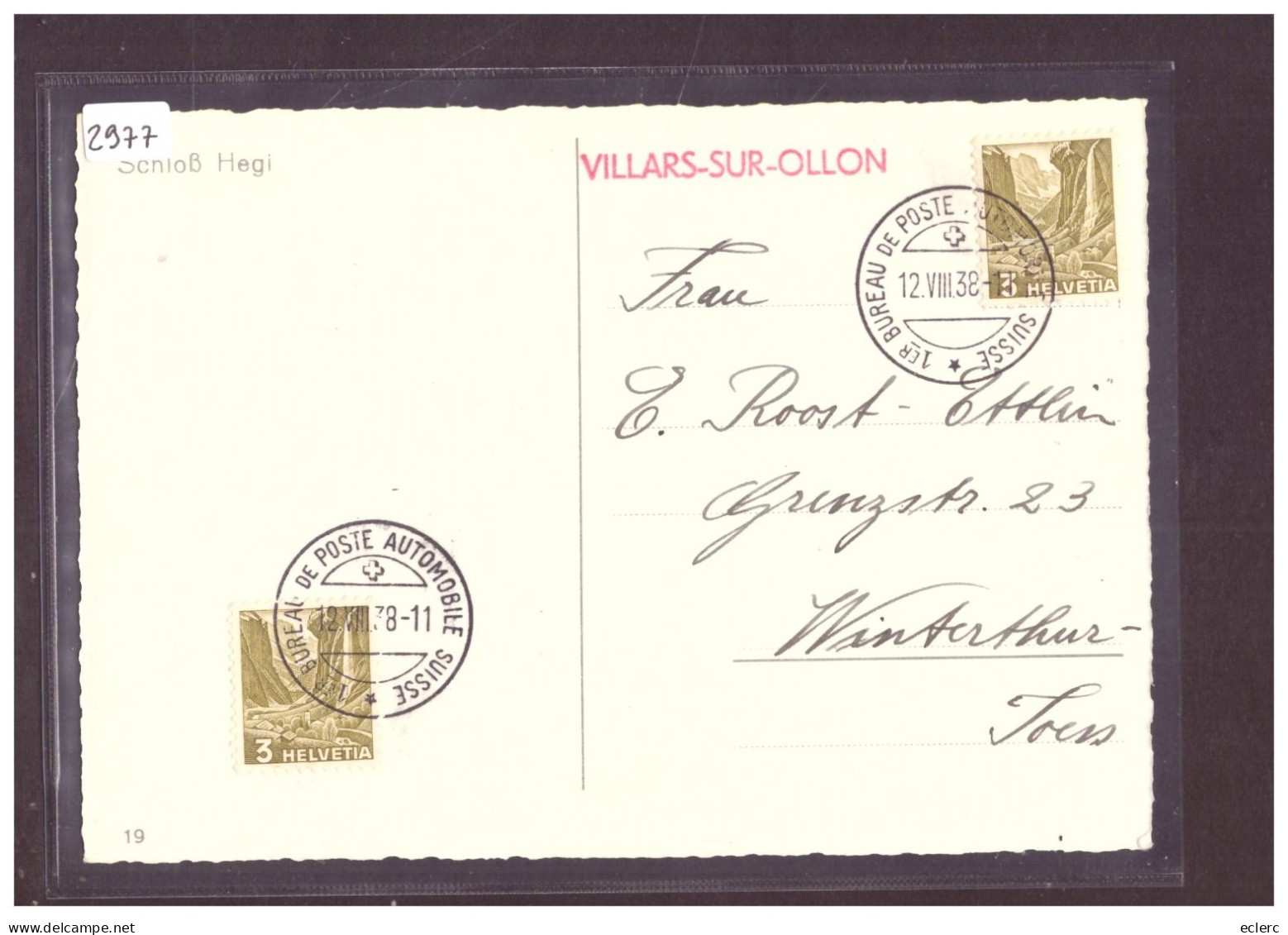 CARTE POSTALE - VILLARS SUR OLLON - SCHWEIZ. AUTOMOBIL POSTBUREAU - TB - Postmark Collection