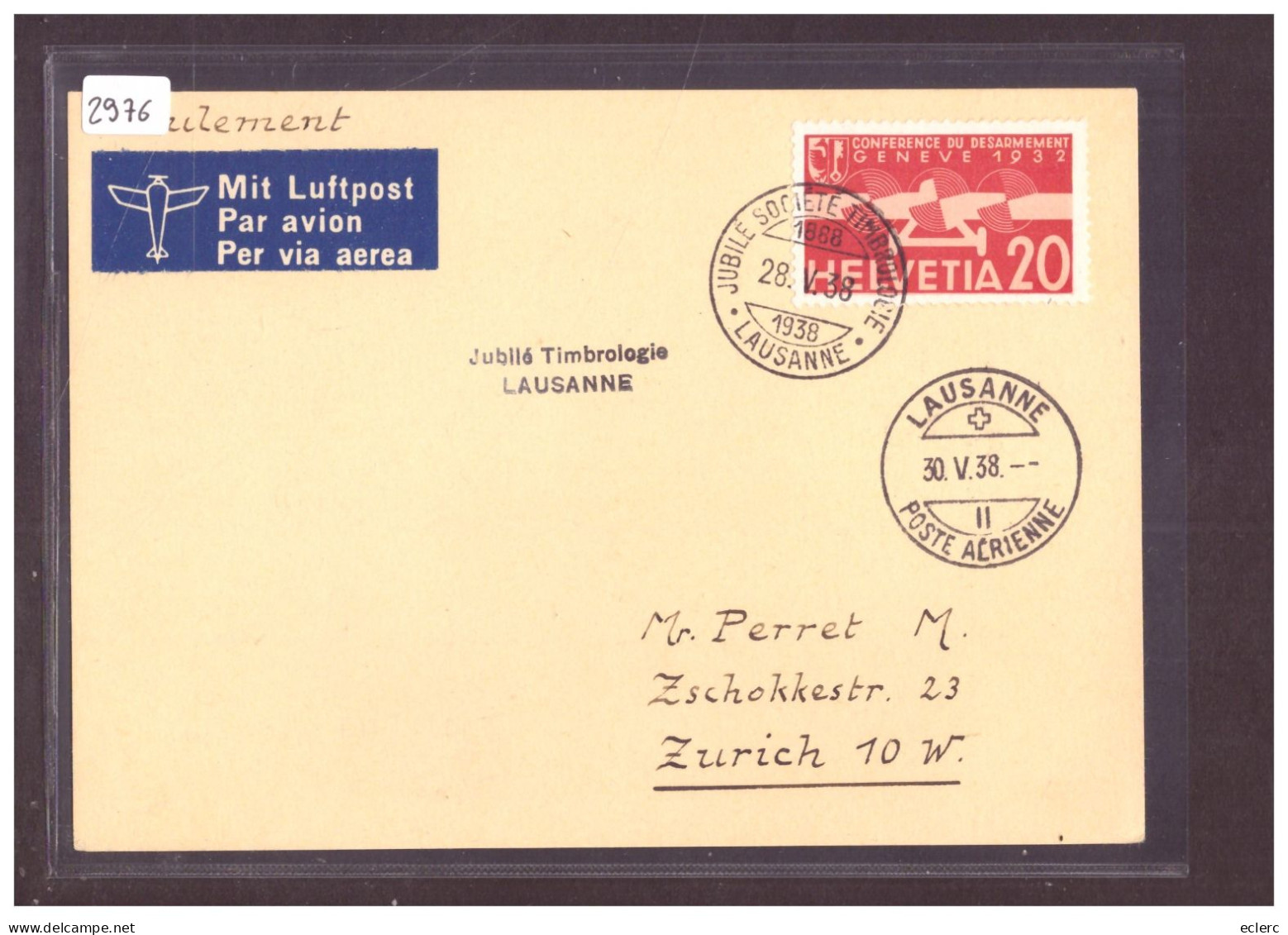 CARTE POSTALE - JUBILE TIMBROLOGIE LAUSANNE - SCHWEIZ. AUTOMOBIL POSTBUREAU - TB - Poststempel