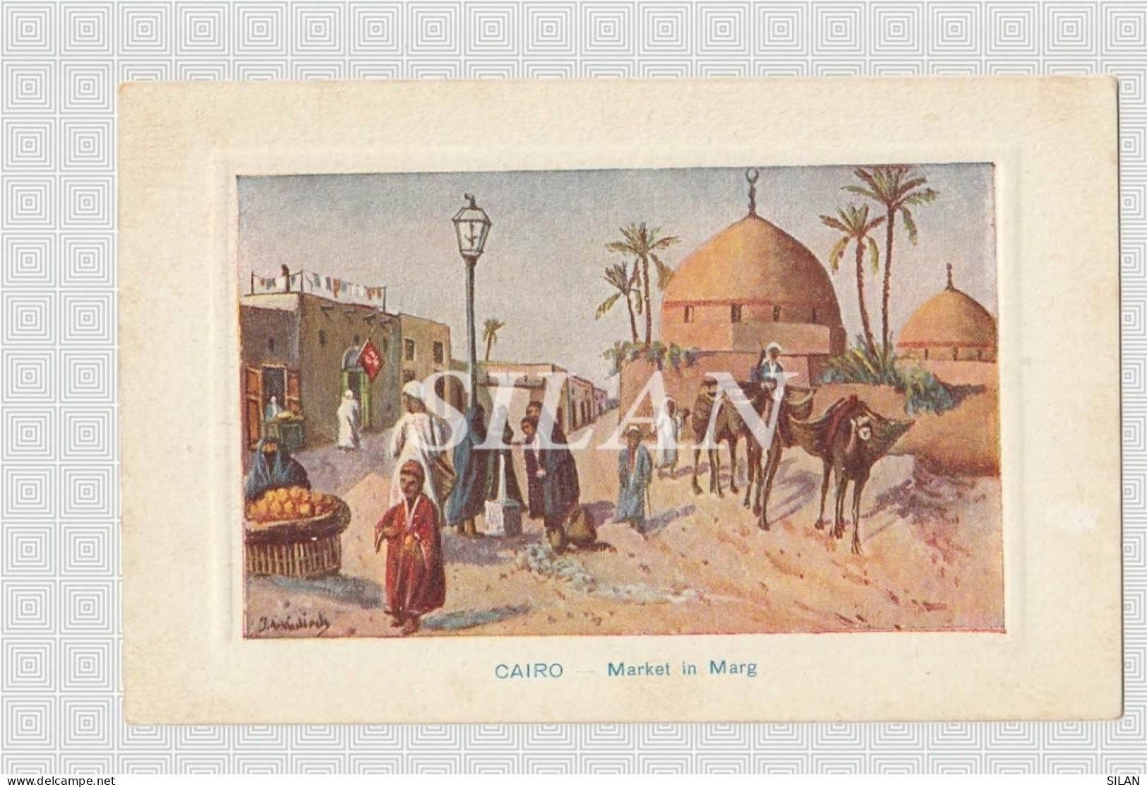 Postal Antigua De Egipto, El Cairo. Pirámides, Desierto, Río Nilo/Ancient Postcard From Egypt, Cairo. Pyramids, Desert, - Kairo