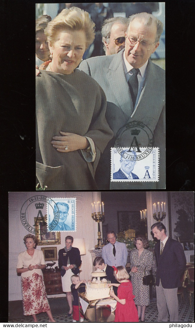 2 Souvenirs Cartes Maximum.  Roi Albert II - 1993-2013 Rey Alberto II (MVTM)