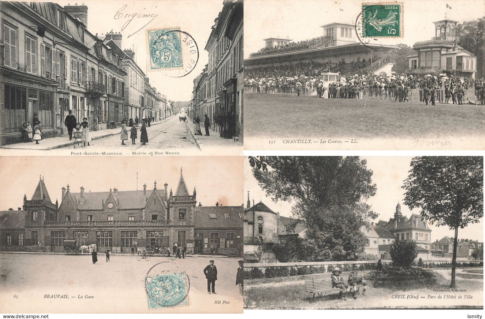 Destockage Lot De 48 Cartes Postales CPA De L' Oise Chantilly Pont Sainte Maxence Beauvais Creil Noyon Compiegne Boran - 5 - 99 Postcards