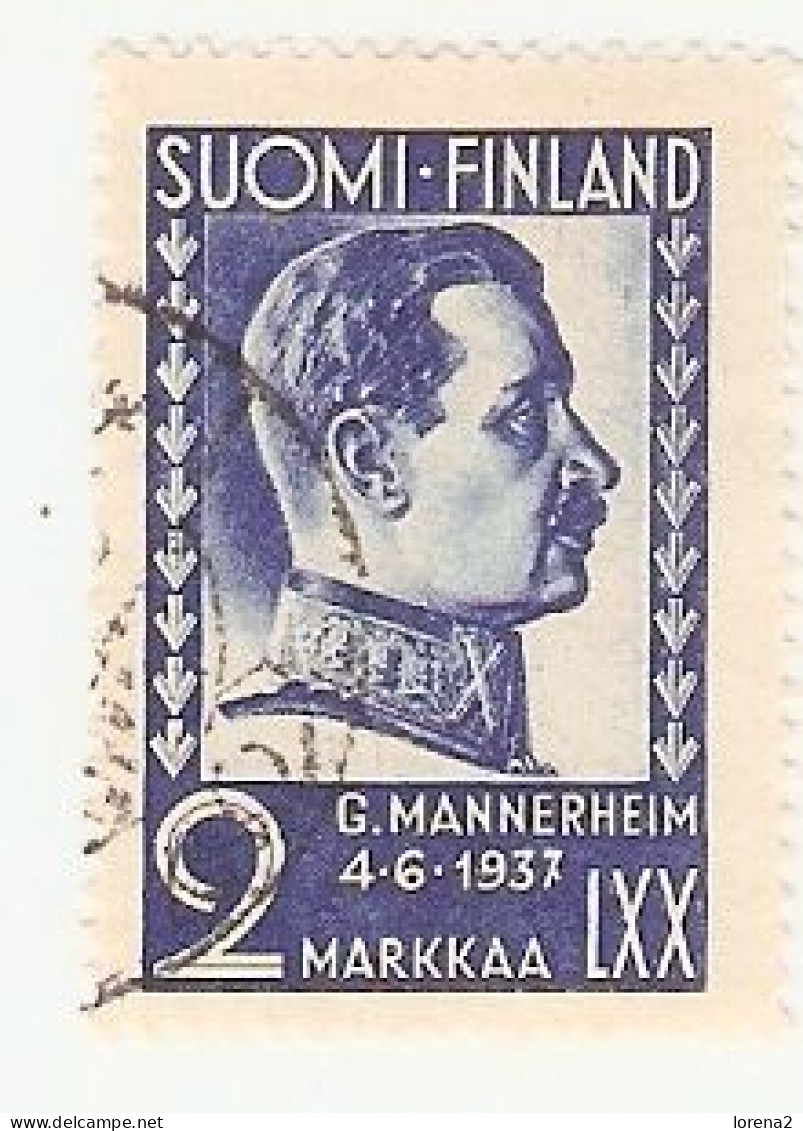 Sello Usado Finlandia. Yvert Nº 195. Mariscal G. Hannerheim. 2finland-195u - Oblitérés