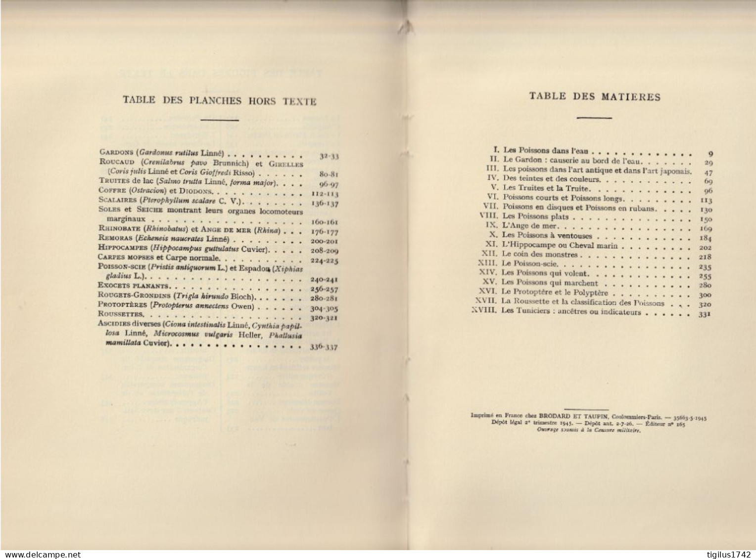 Louis Roule. Les Poissons Et Le Monde Vivant Des Eaux. Etudes Ichtyologiques. Tome I. Les Formes Et Les Attitudes 1945 - 1901-1940