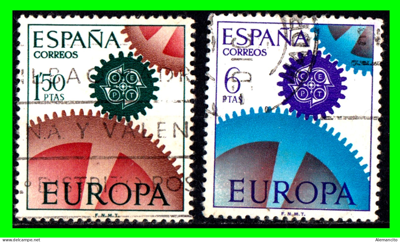 ESPAÑA (  EUROPA ) PAREJA DE SELLOS AÑO 1967 EUROPA SEPT - Gebruikt