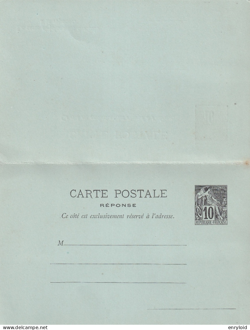 Colonies Francaise Postes 10 C. Carte - Réponse - Other & Unclassified